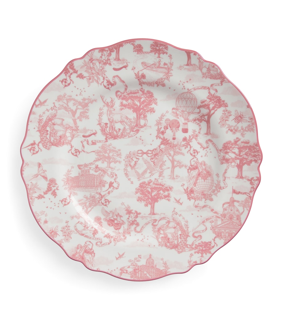 Fine Bone China Toile Dinner Plate (27cm) PINK Image 1