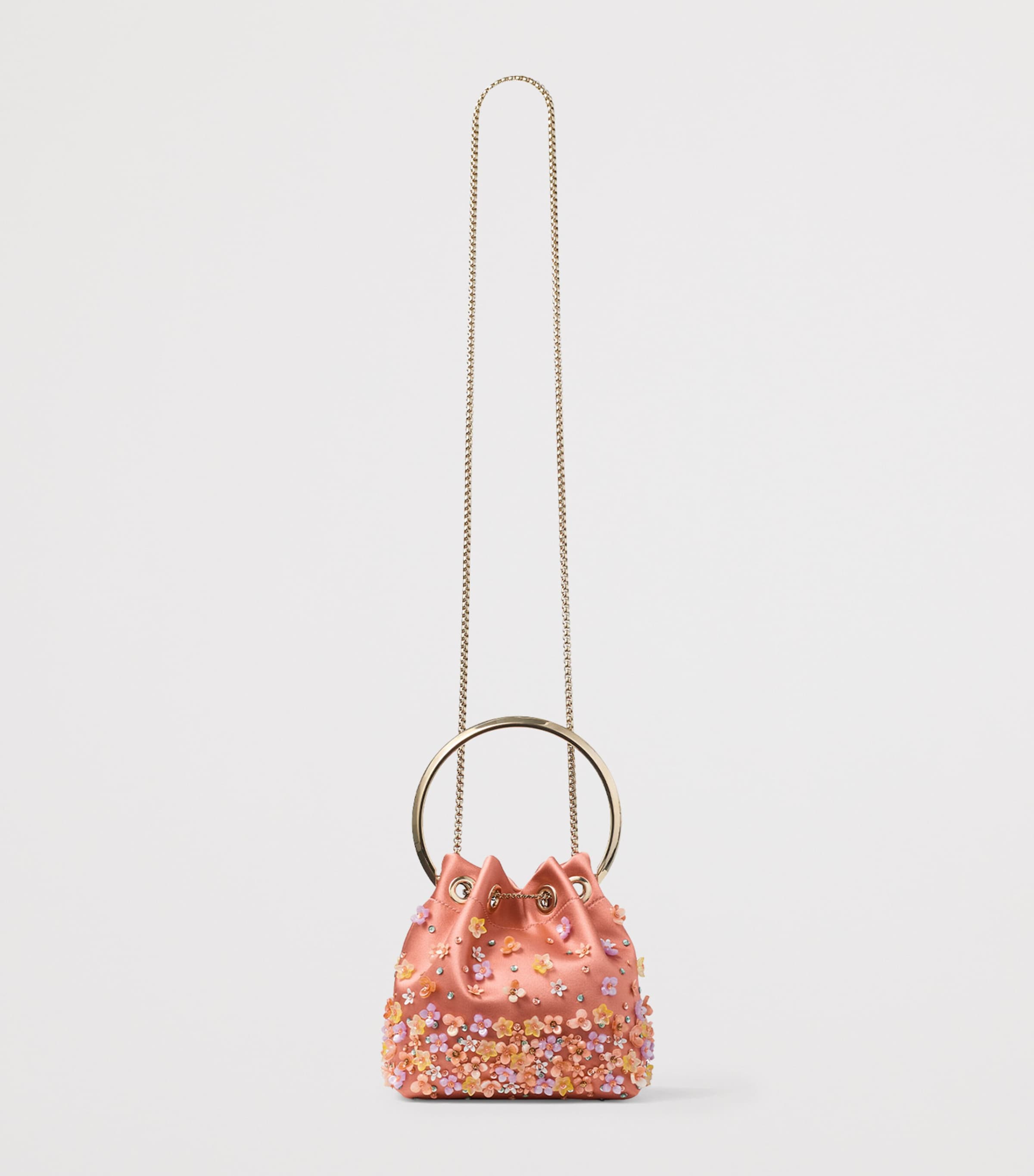 Jimmy Choo Bon Bon Embellished Top-Handle Bag Grapefruit/multi/lig Image 4