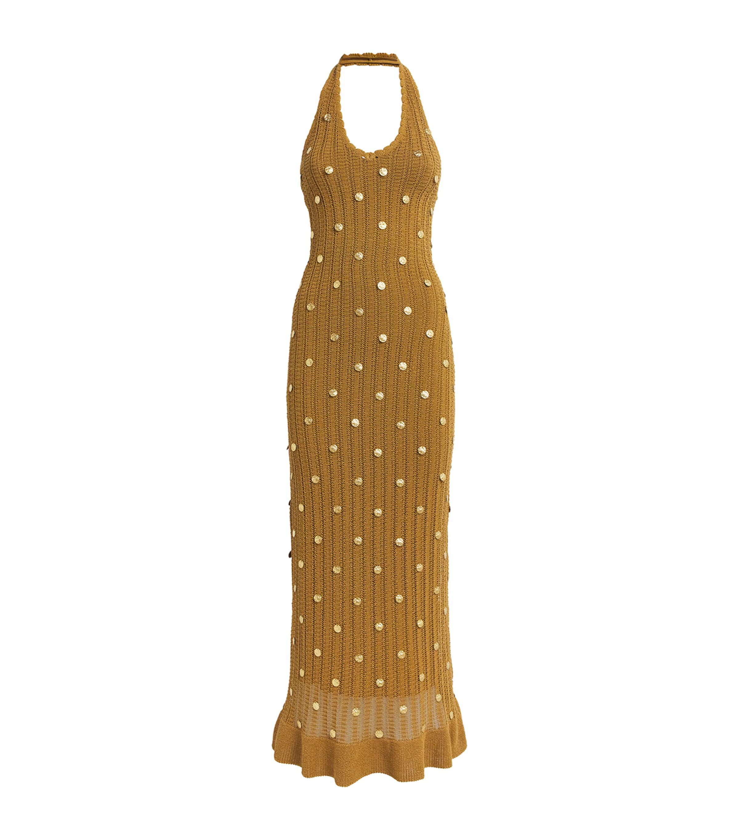 Sandro Knitted Embellished Maxi Dress
