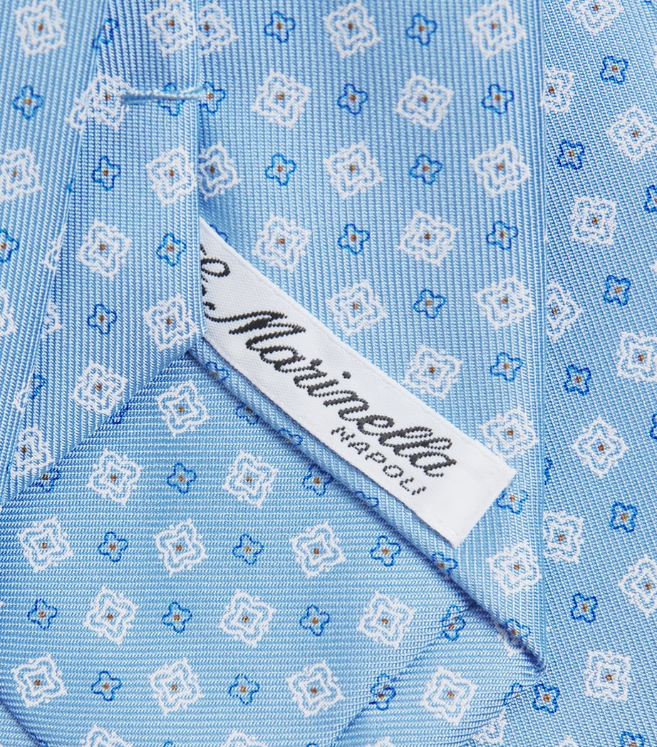E. Marinella Silk Geometric Tie Blue Image 3