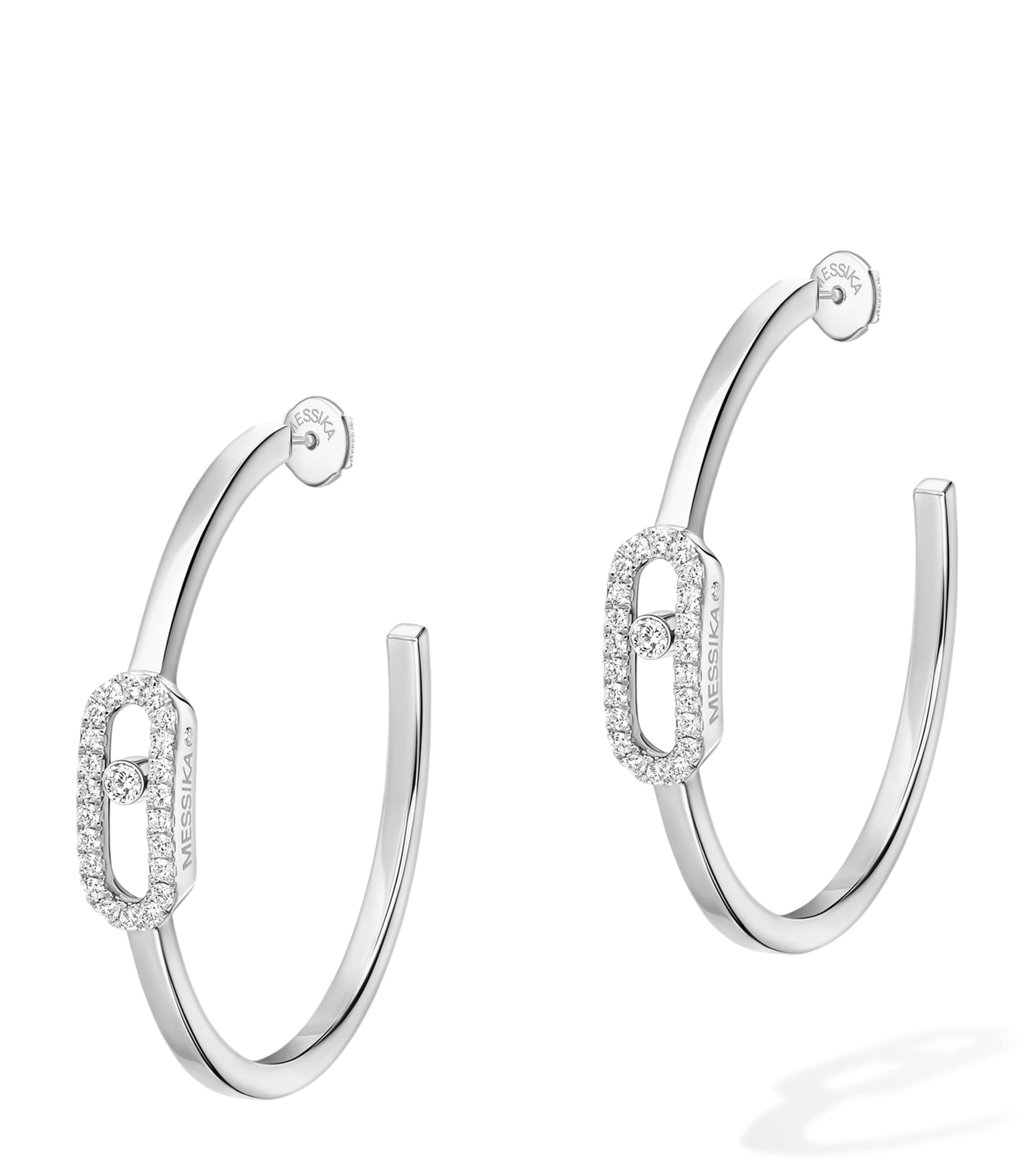 Messika Move Uno White Gold and Diamond Hoop Earrings (0.29ct) White Gold Image 1