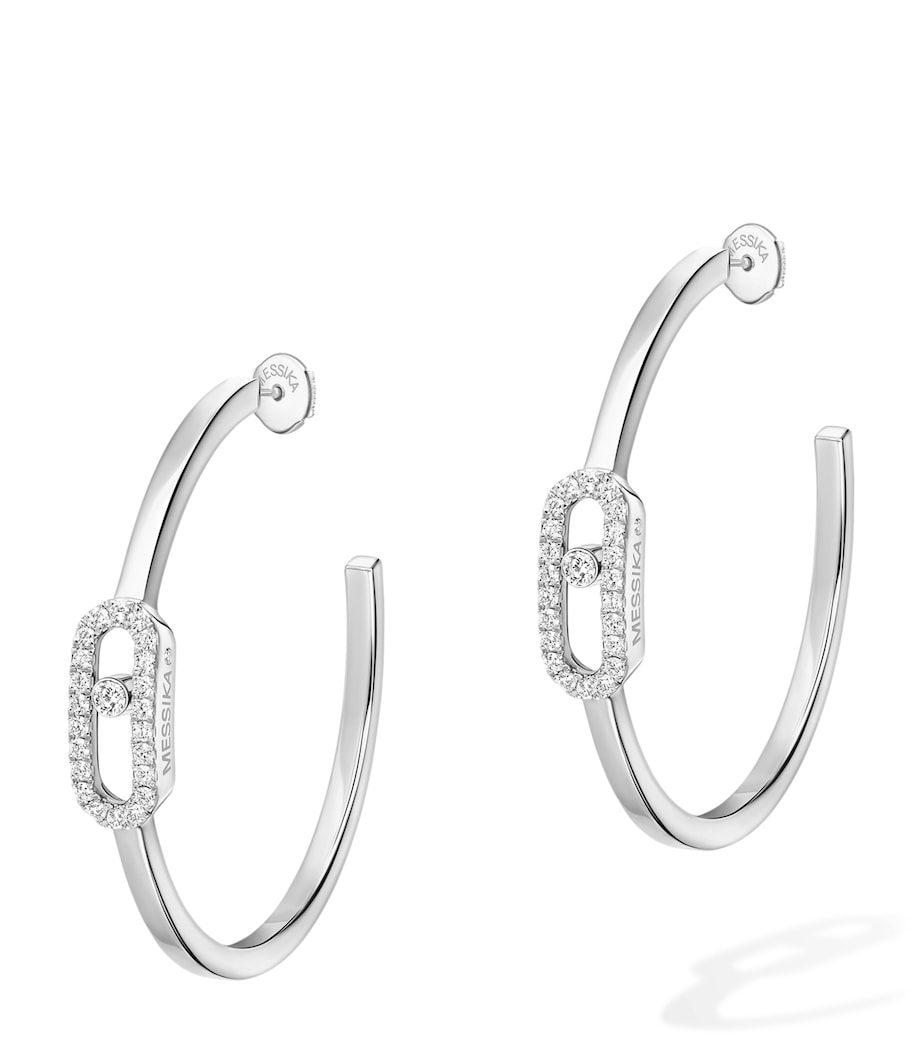 Messika Move Uno White Gold and Diamond Hoop Earrings (0.29ct) White Gold Image 1