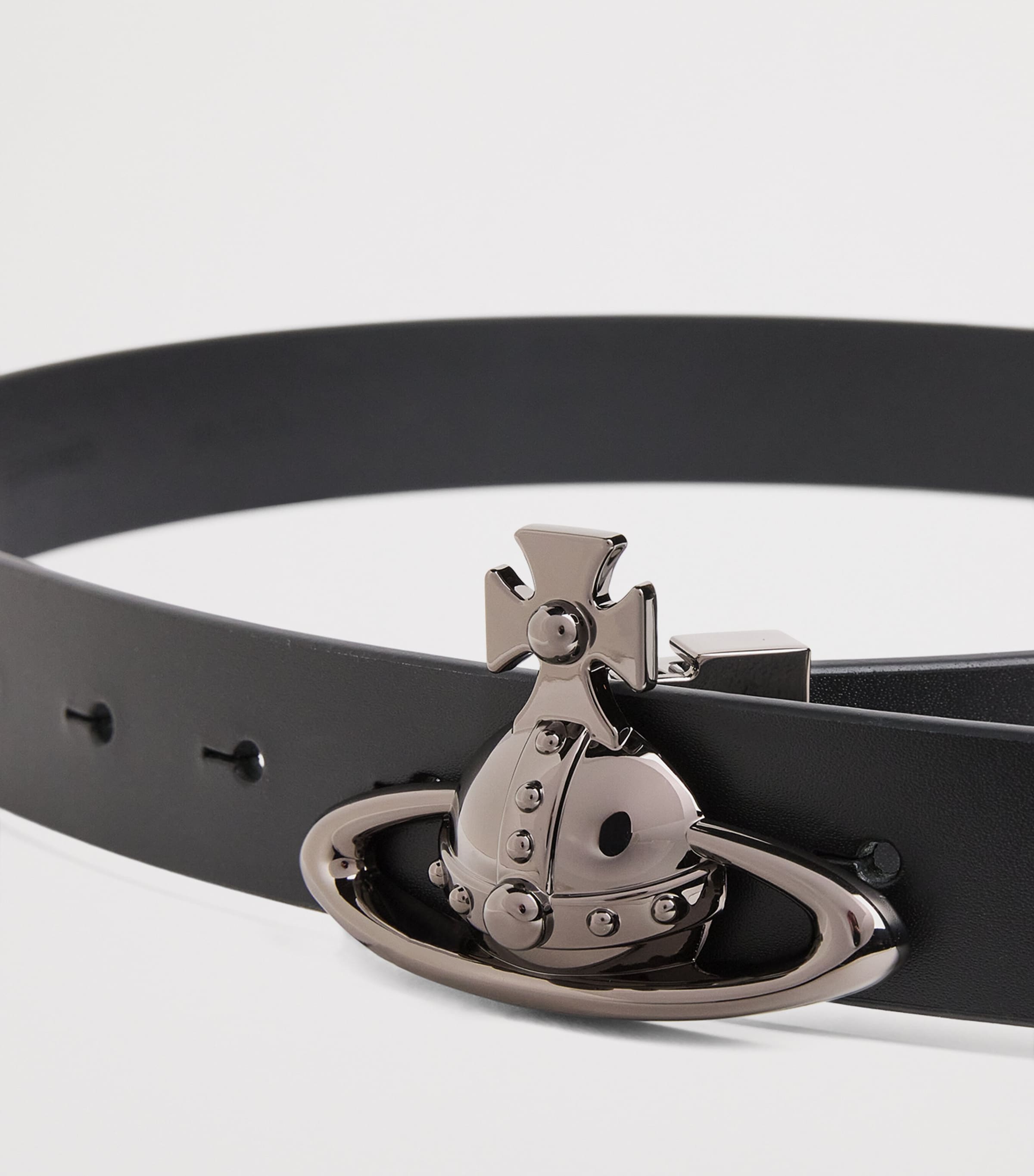 Leather Orb Belt N401 BLACK Image 3