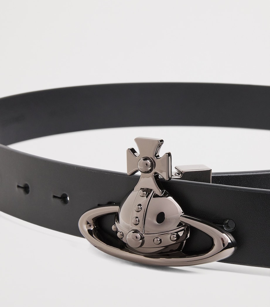 Leather Orb Belt N401 BLACK Image 3