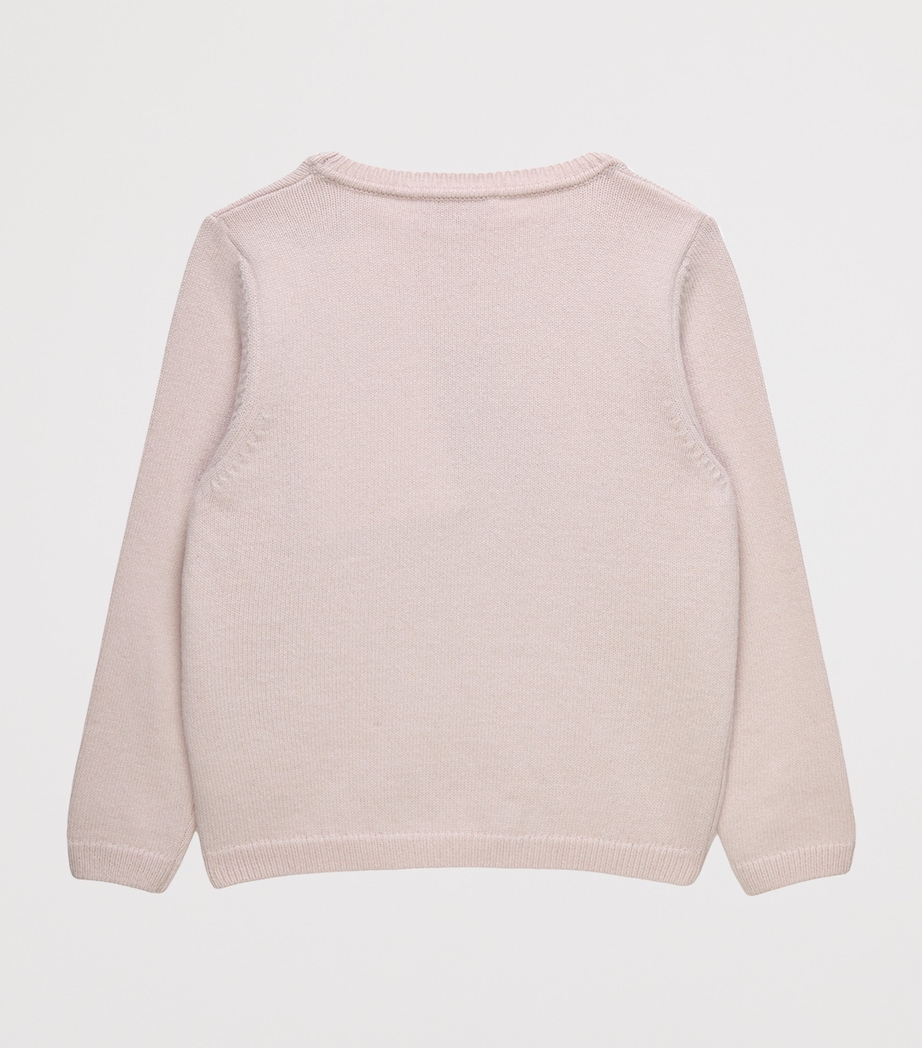 Trotters Wool-Blend Freya Horse Sweater (2-5 Years) Pale Pink Image 2