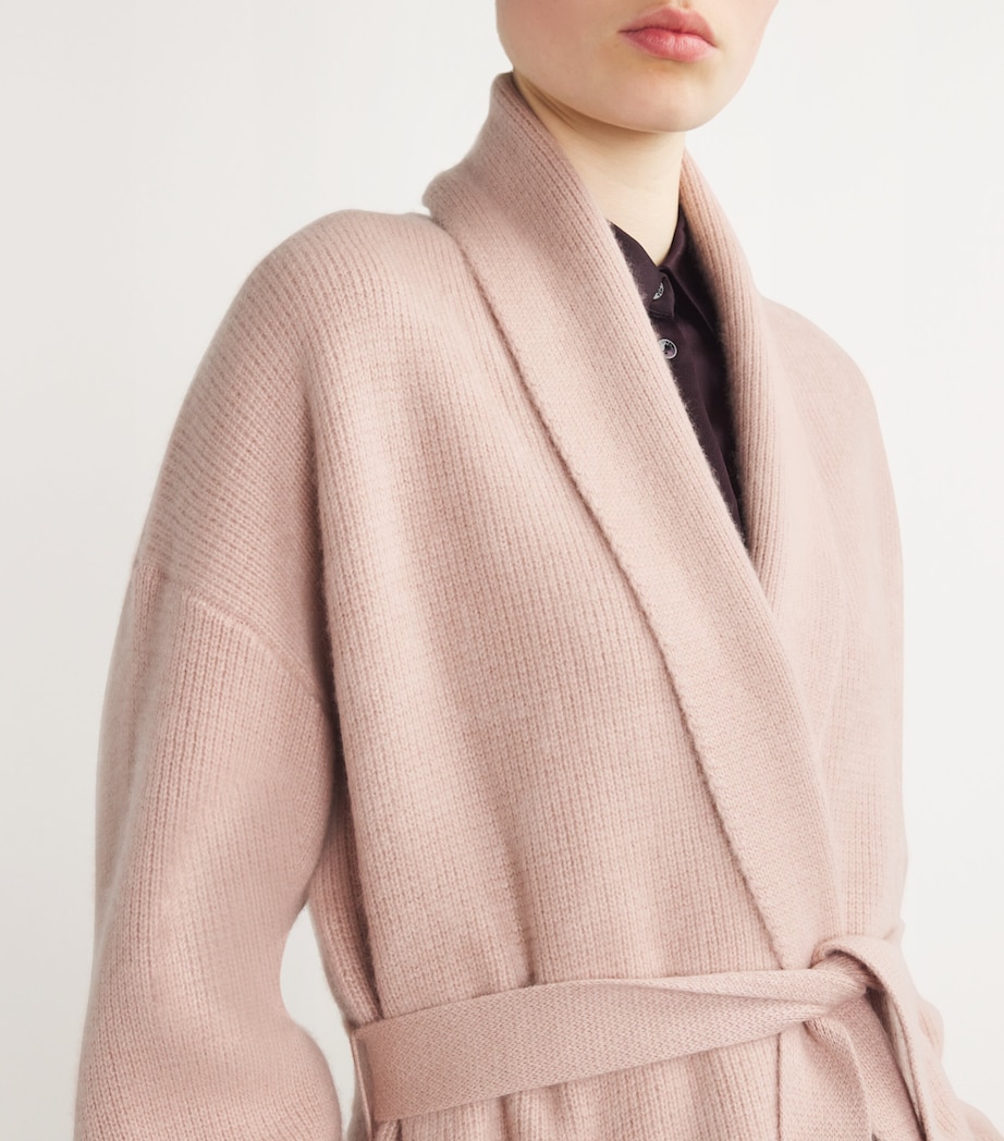Le Kasha Womens Organic Cashmere Belted Cardigan Dusty Pink Image 6