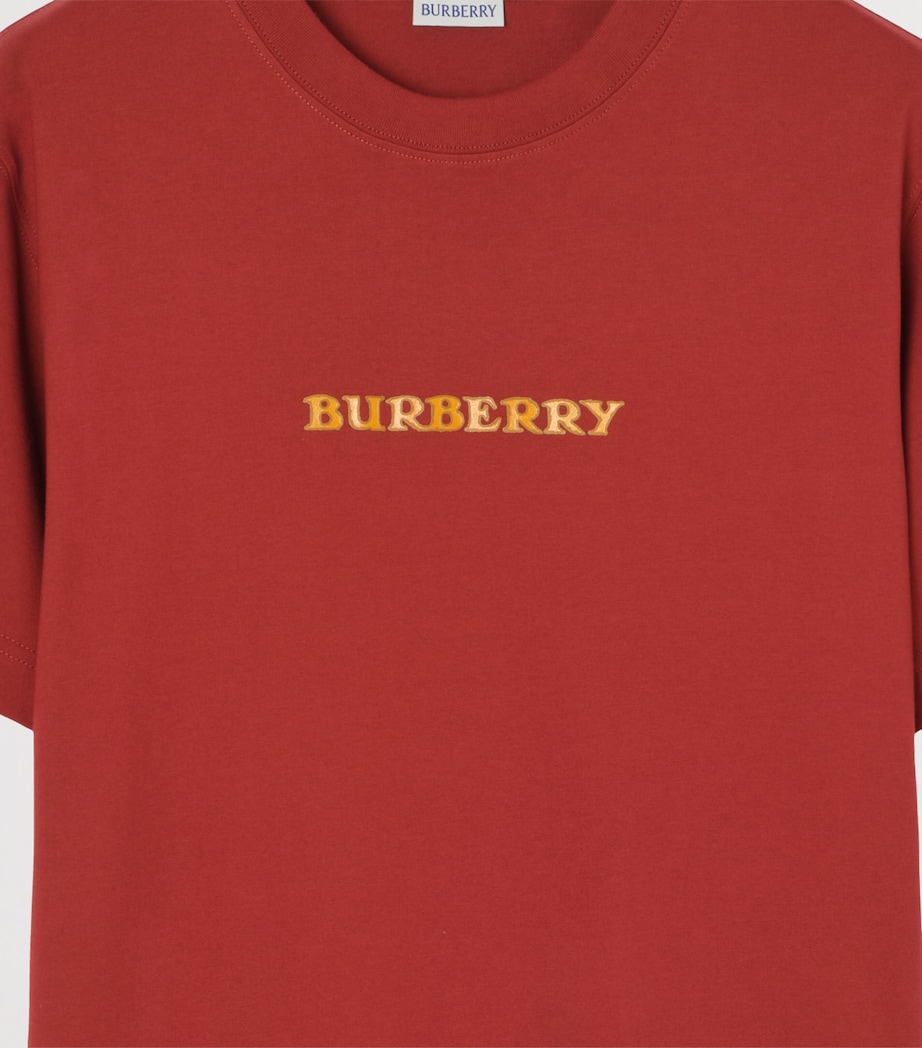 Burberry Mens Cotton Heritage Logo T-Shirt Auburn Brown Image 4