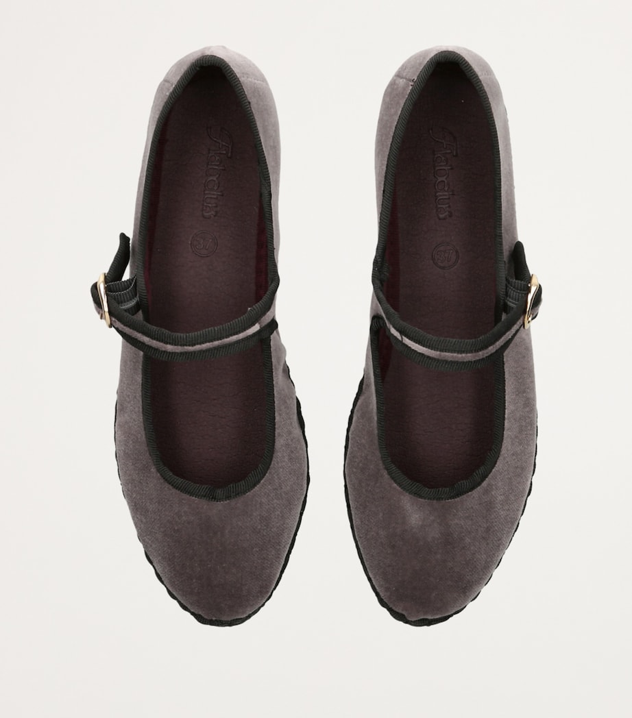 Velvet Brida Mary Jane Flats GREY/P.CMB Image 4