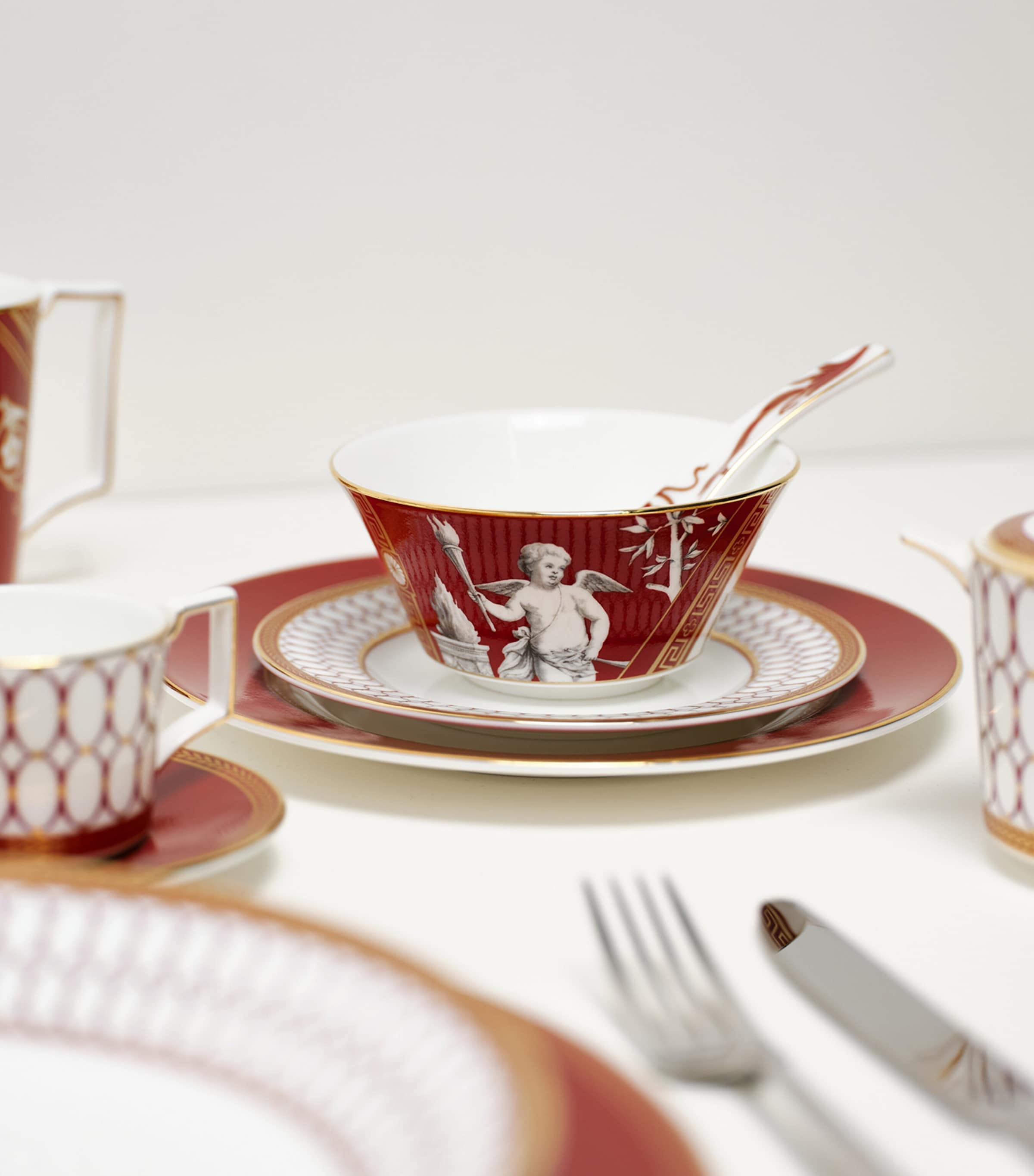 Bone China Renaissance Rice Bowl (11cm) RED Image 2