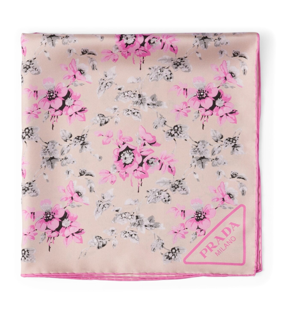 Prada Silk Floral Square Scarf Image 1