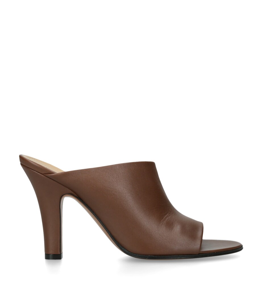 Signum Leather Heeled Mules MID BROWN Image 1