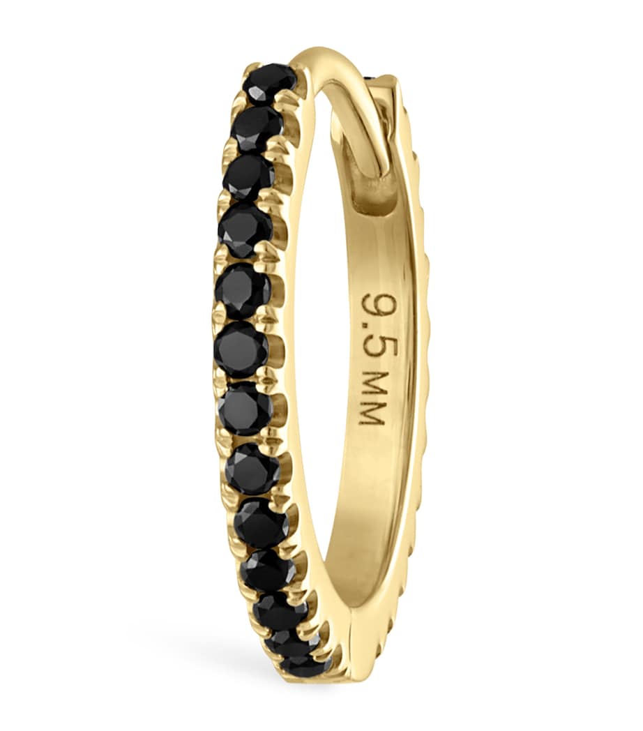 Maria Tash Black Diamond Eternity Single Hoop Earring (9.5mm) Yellow Gold Image 1