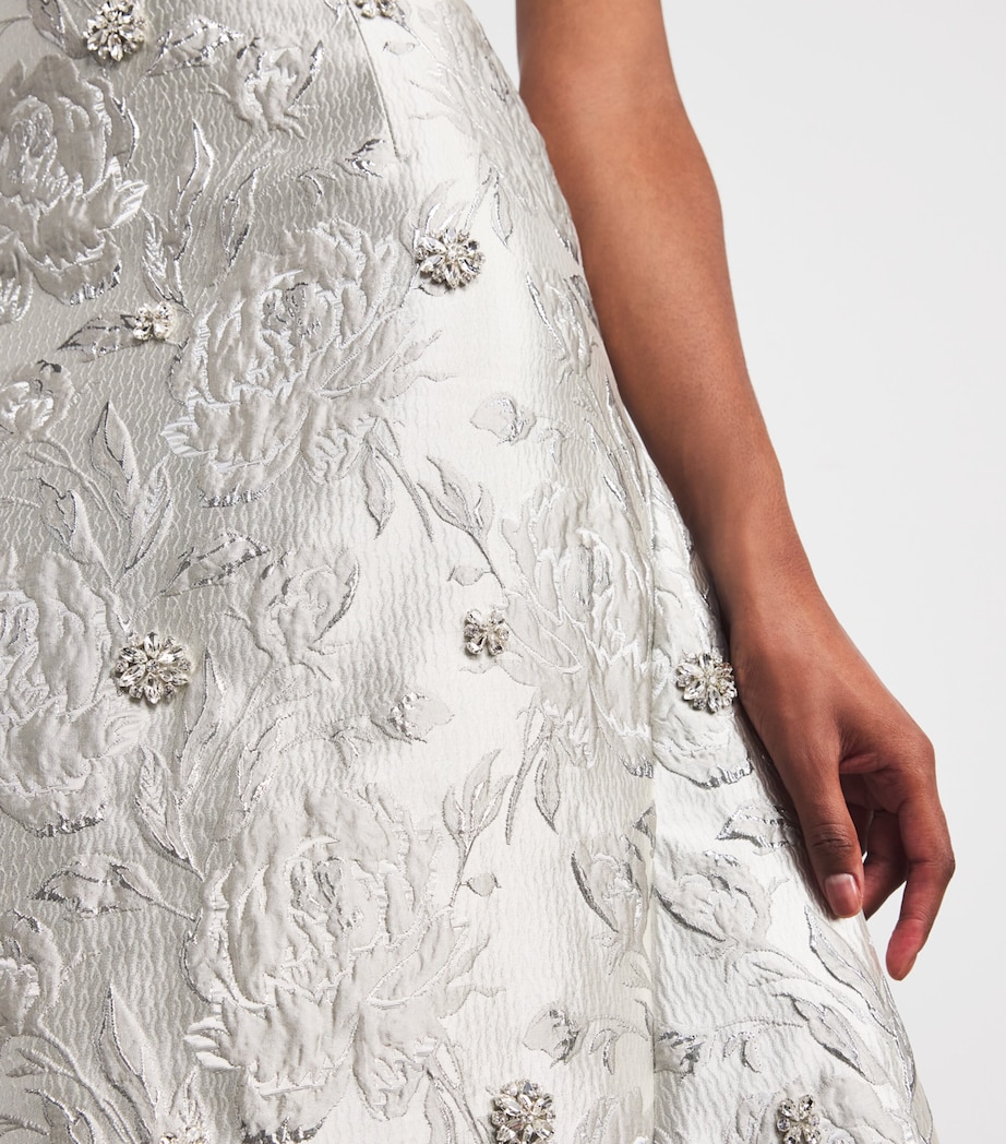 Jacquard Vicky Midi Skirt SILVER Image 6