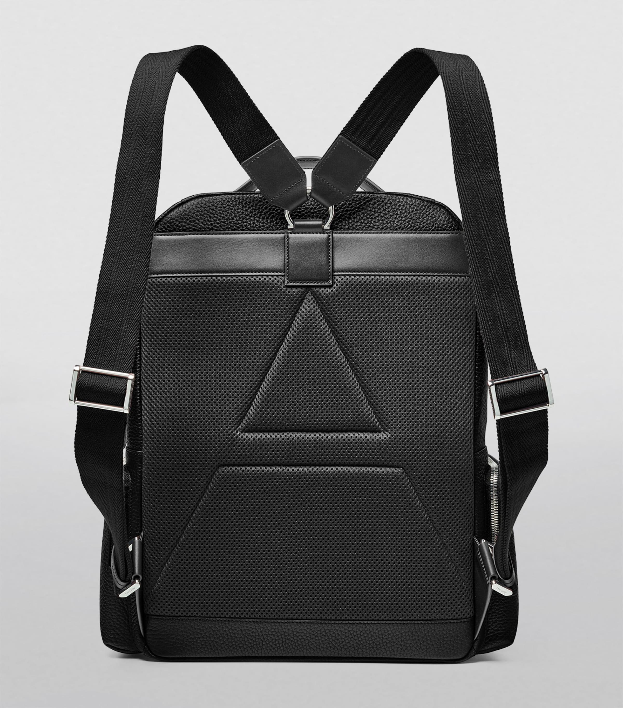 Aspinal Of London Pebble Leather Reporter Zipped Backpack Black Image 8
