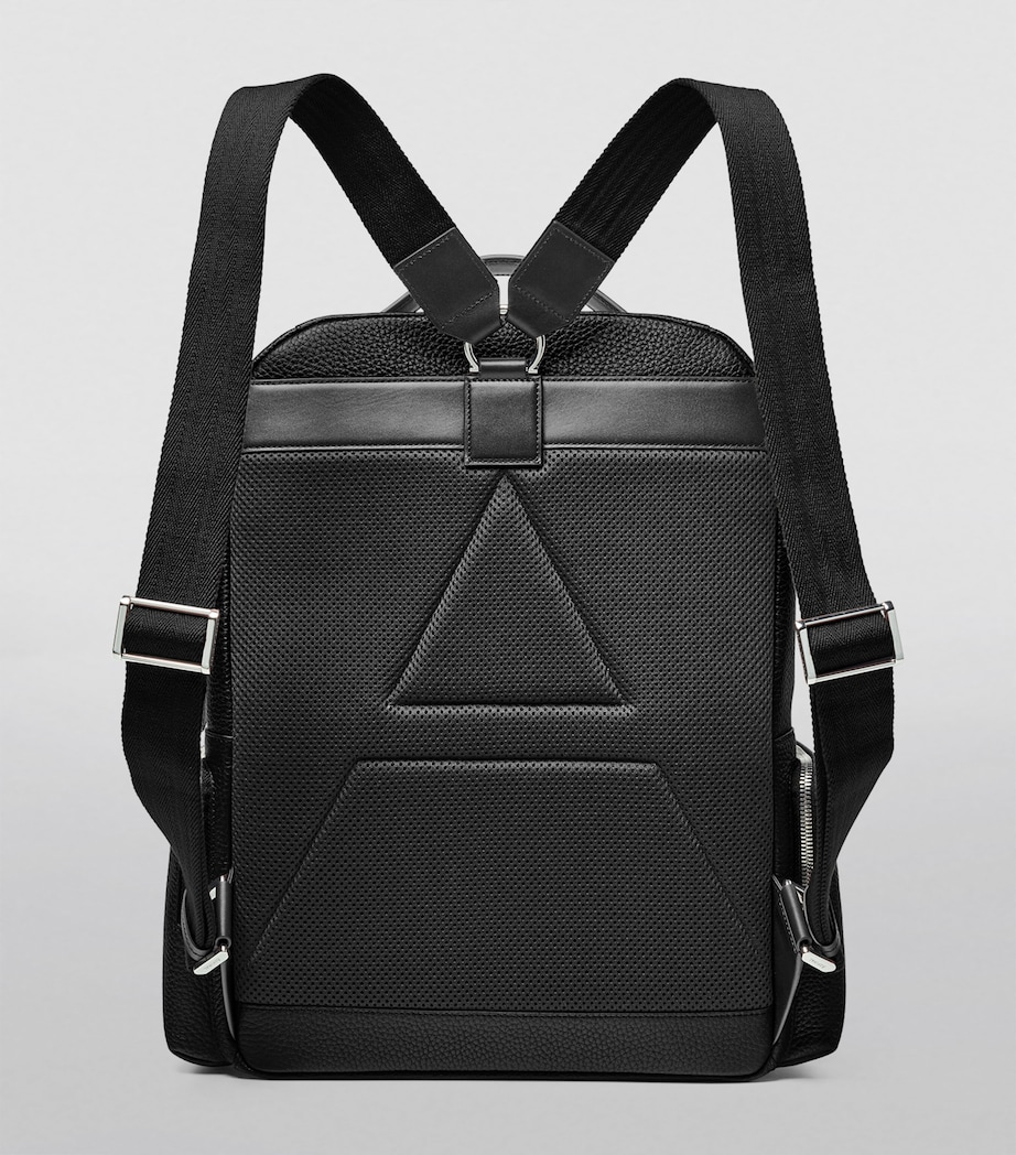 Aspinal Of London Pebble Leather Reporter Zipped Backpack Black Image 8