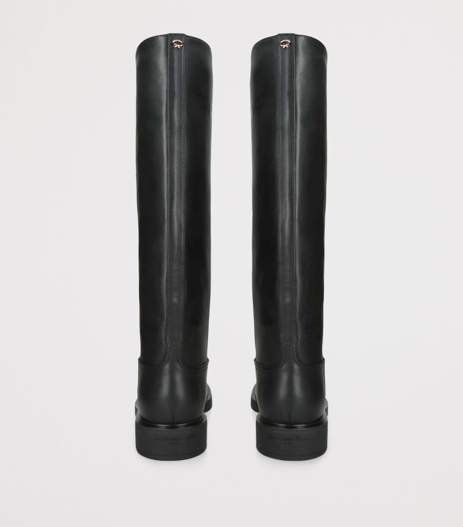 Leather Ascott Knee-High Boots BLACK Image 2