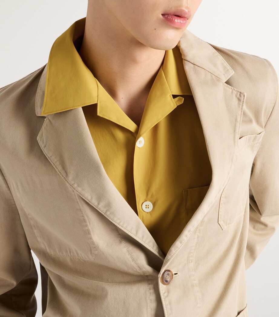 Prada Mens Cotton Logo Bowling Shirt Image 6