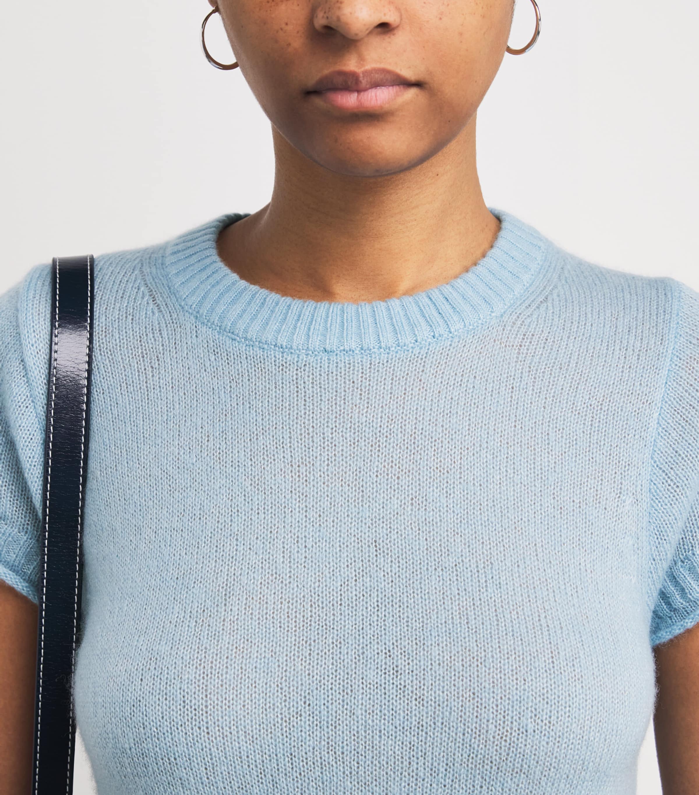 Wool-Cashmere-Silk Sweater Vest CHAMBRAY BLUE Image 6