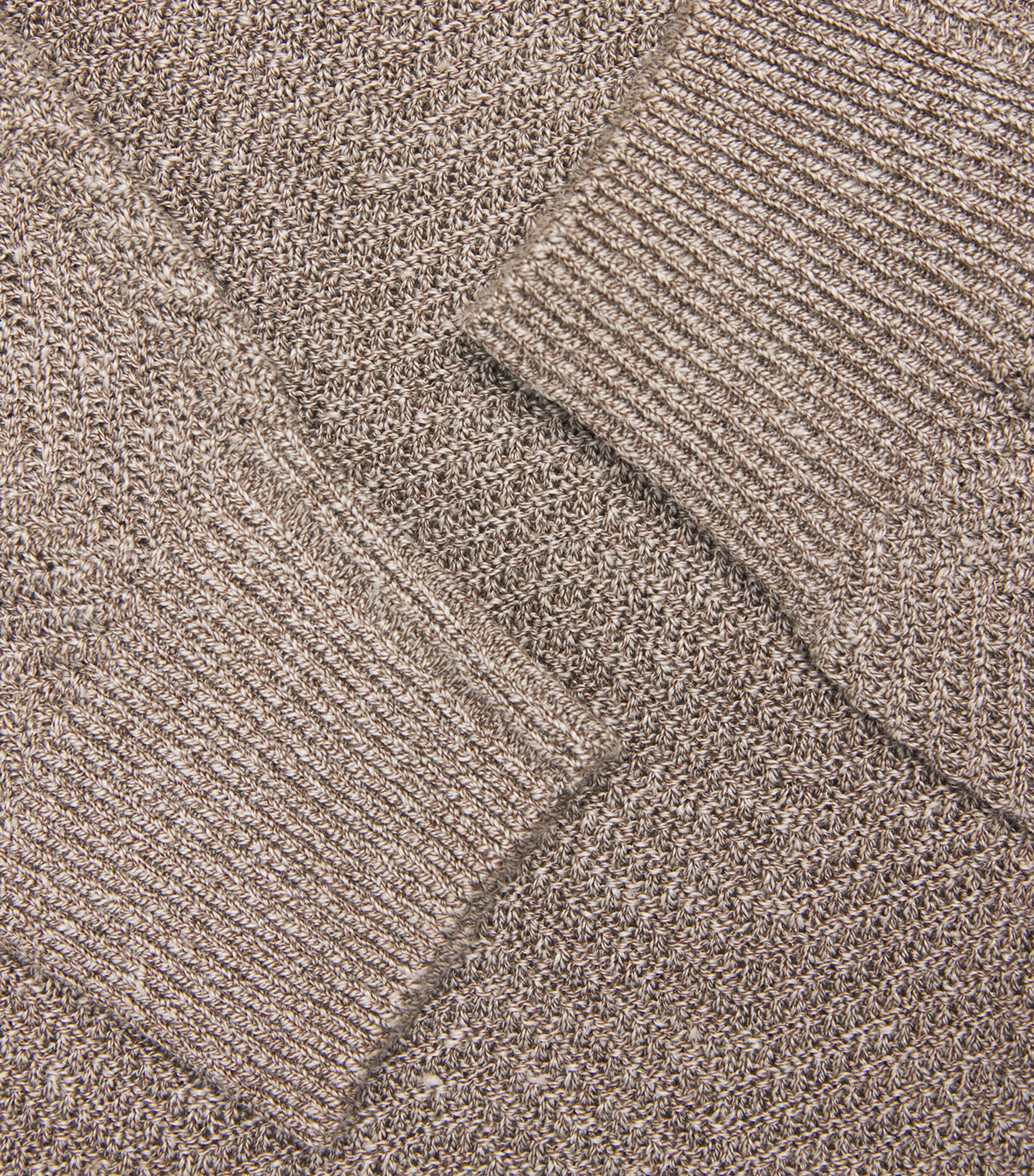 Brett Johnson Mens Linen-Silk Herringbone Sweater Mocha Image 6