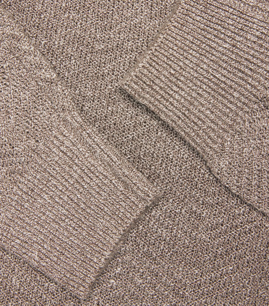 Brett Johnson Mens Linen-Silk Herringbone Sweater Mocha Image 6