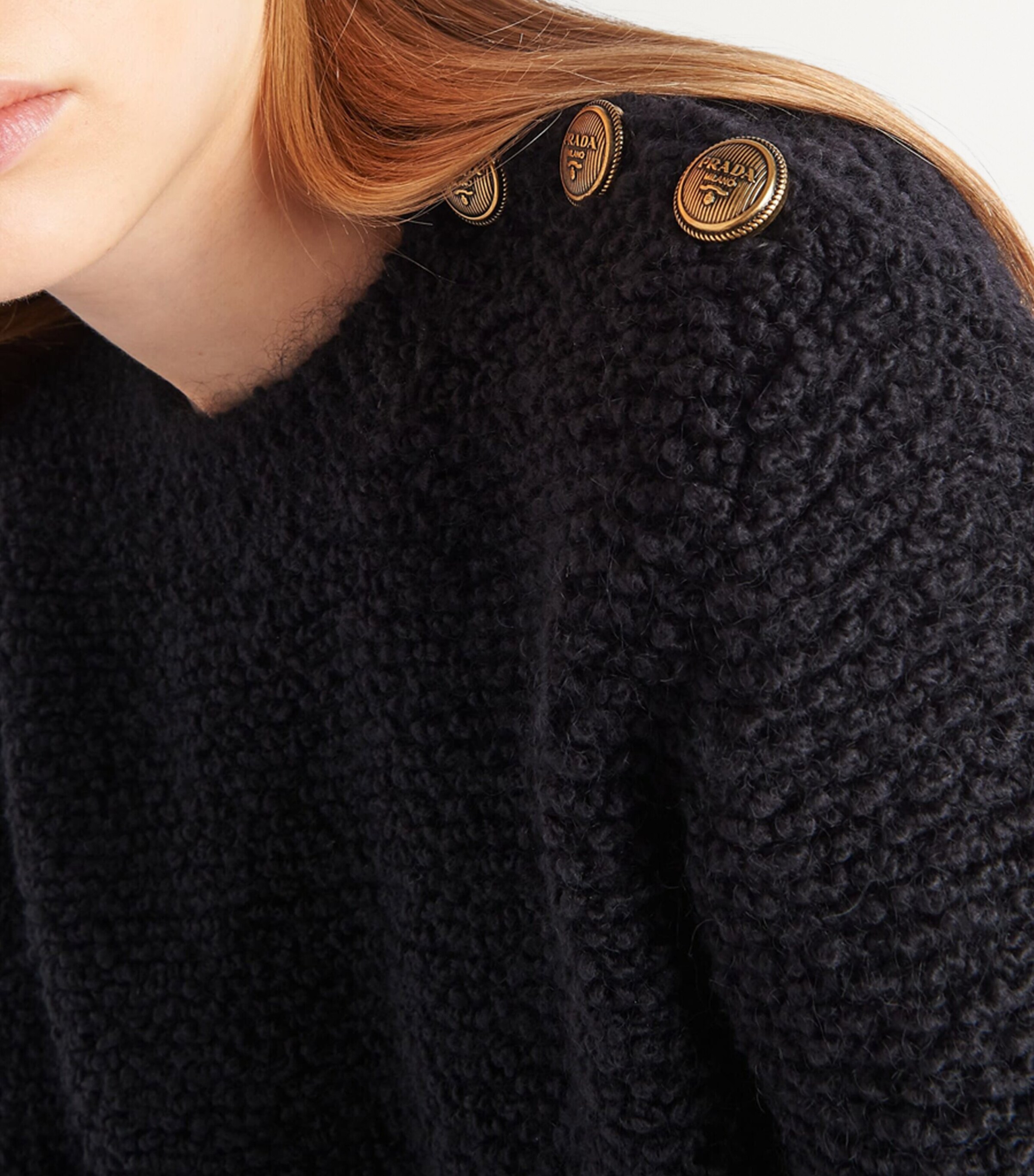 Prada Womens Mohair Bouclé Sweater Image 5