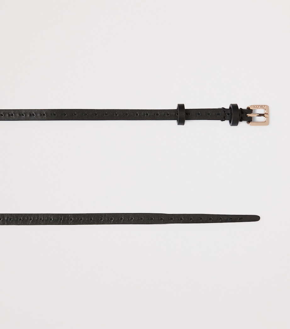 Max Mara Leather Slim Belt Black Image 2