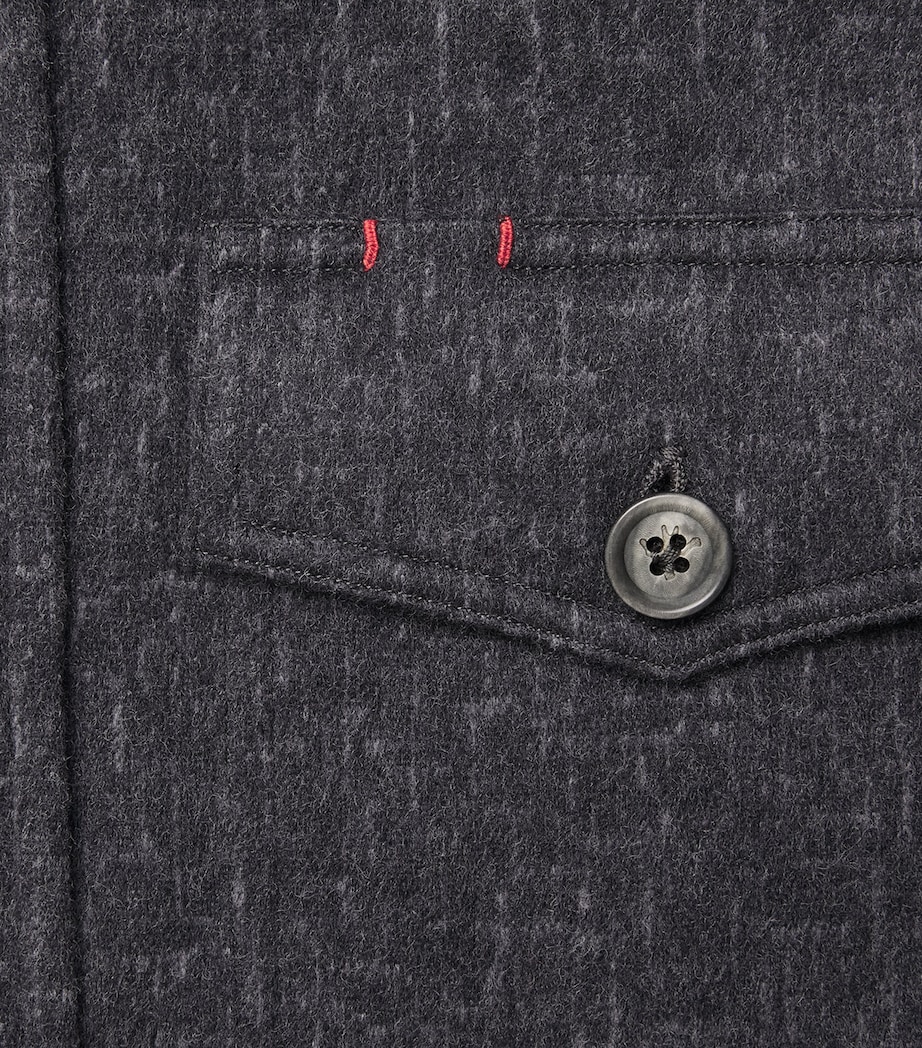 Isaia Mens Wool Overshirt Image 6