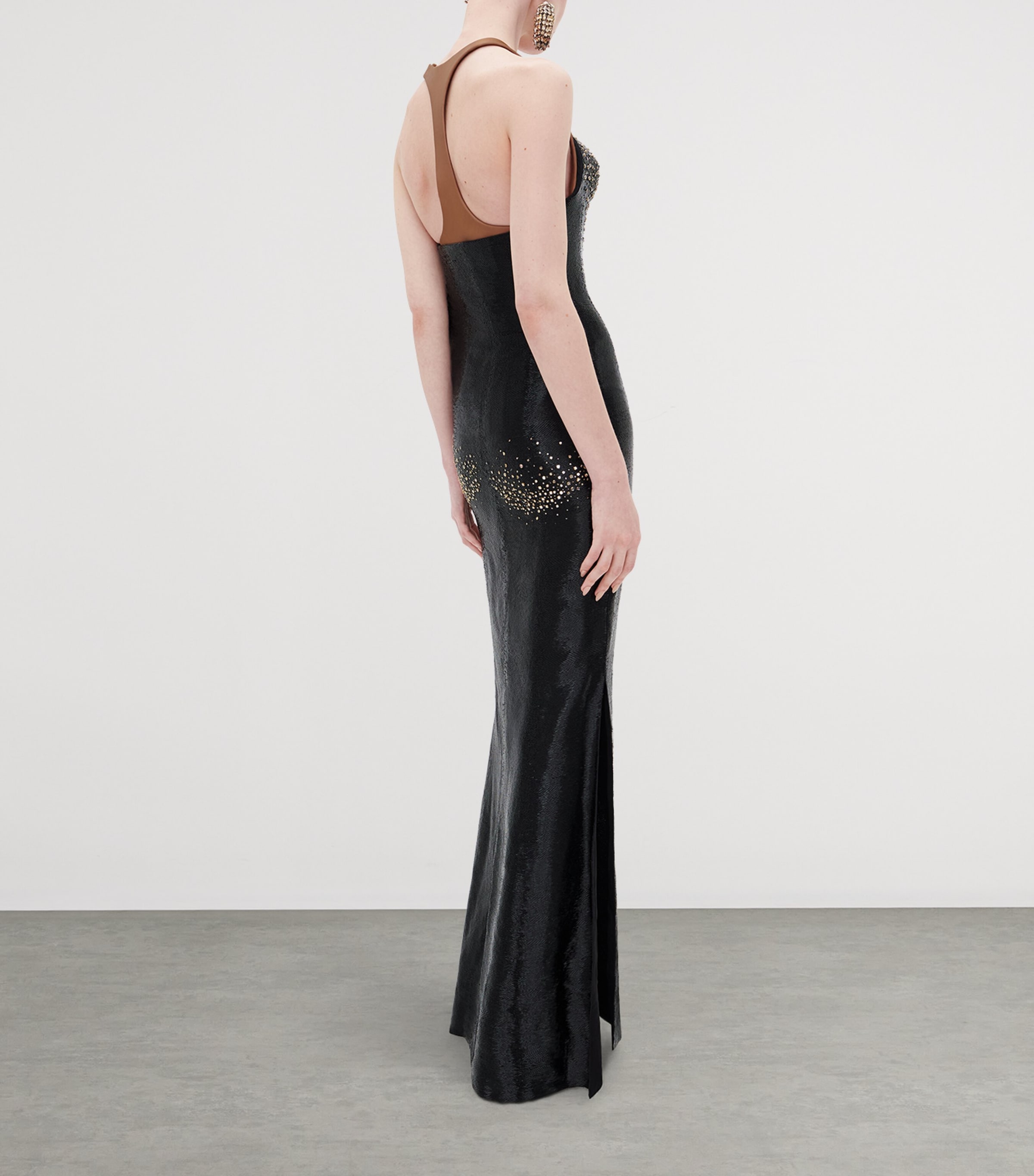 Schiaparelli Womens Silk Embellished Maxi Dress Black Image 3