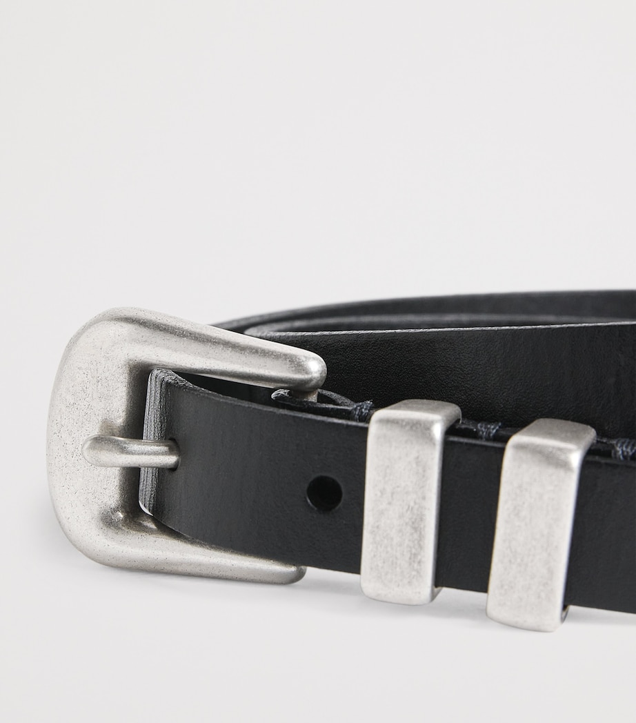 Leather Western Belt BLACK Image 5