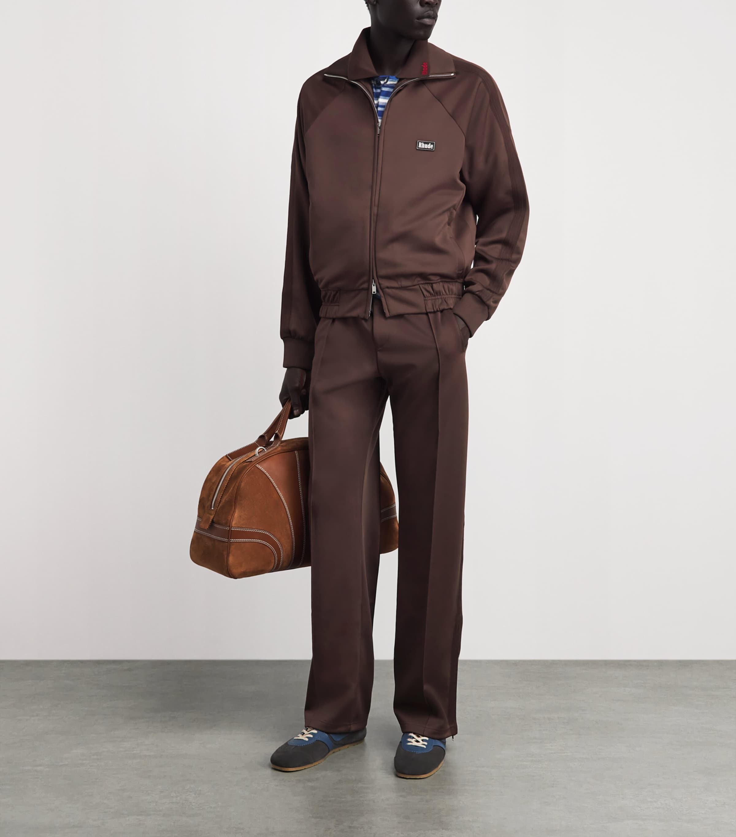 Rhude Mens Madera Track Jacket Chocolate / Image 2