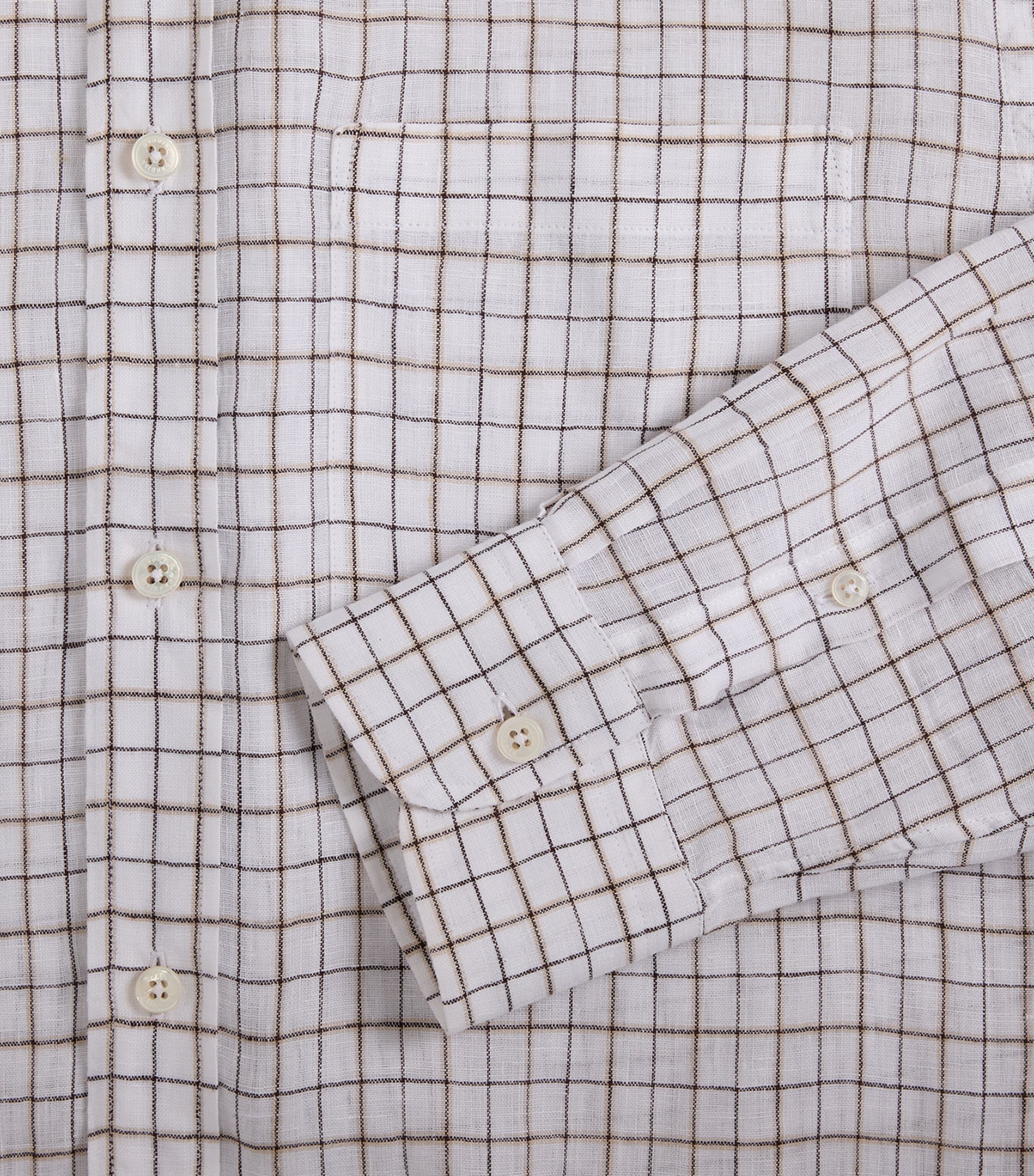 Dunhill Mens Linen Tattersall Check Shirt Image 5