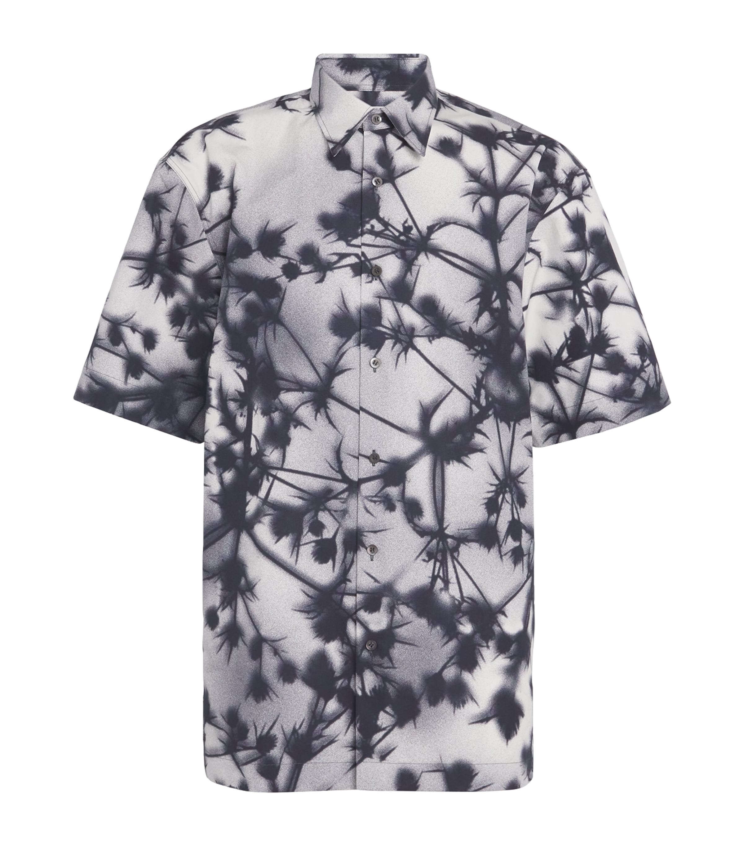 Dries Van Noten Cotton Thistle Print Shirt In Black