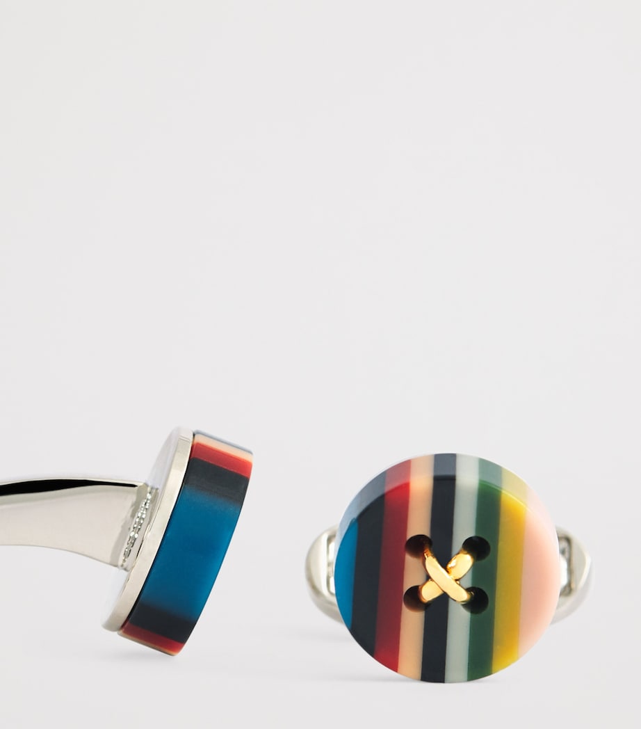 Signature Stripe Button Cufflinks 92_MULTI COLOURED Image 6