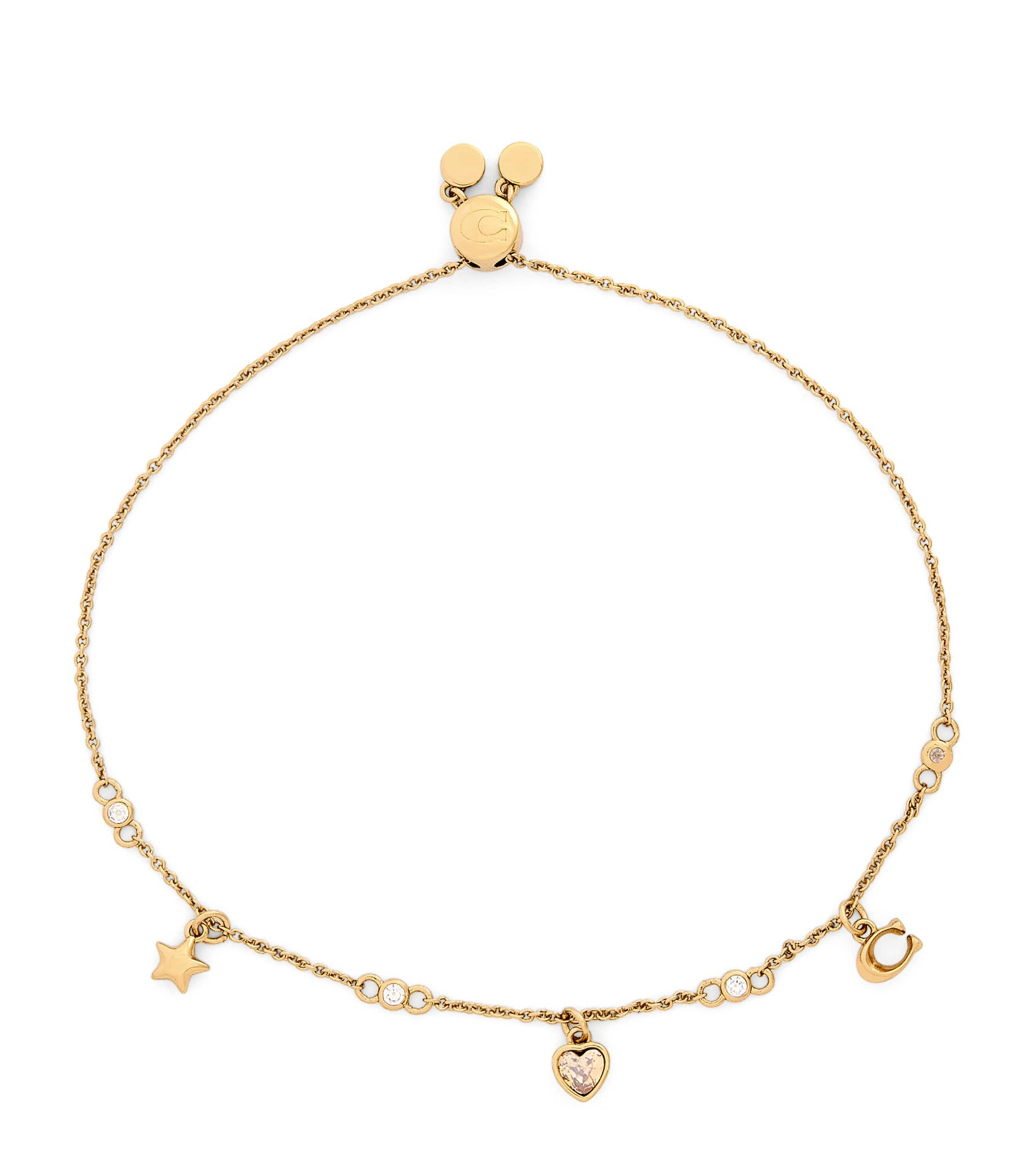 Coach Mixed Charm Chain Bracelet In Gold