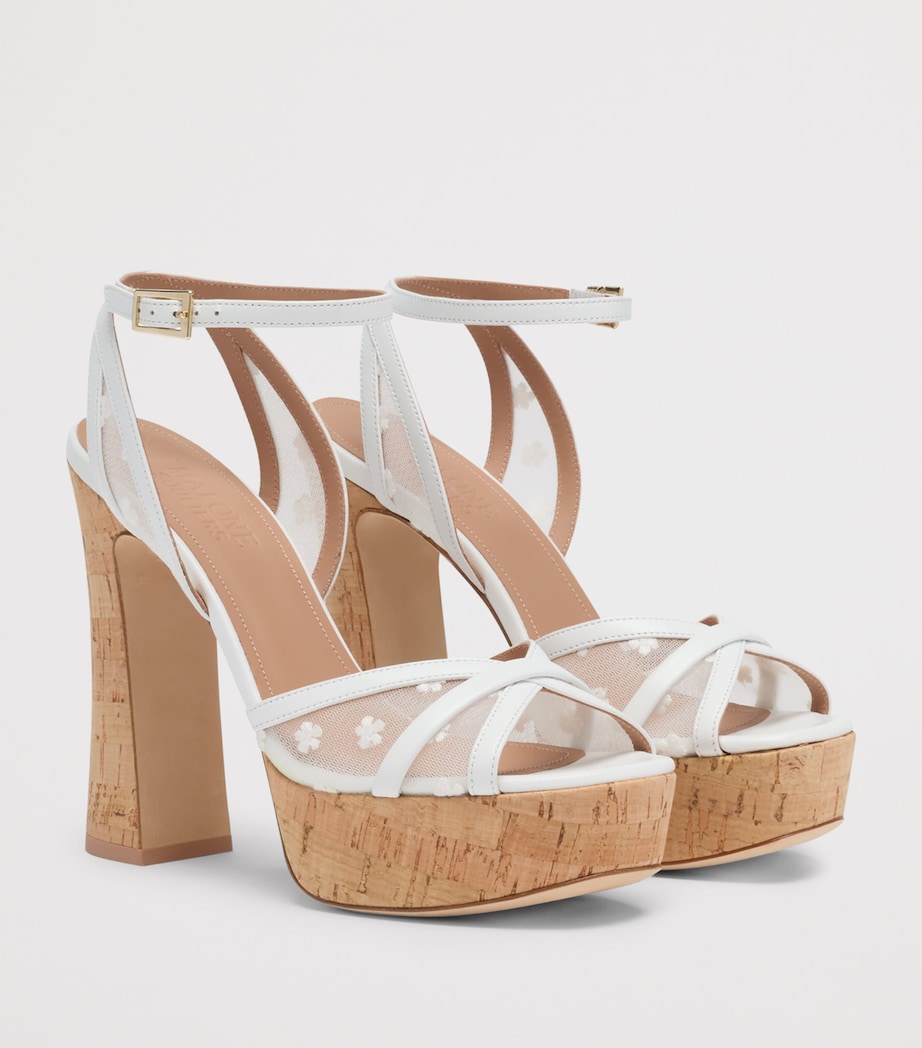 Malone Souliers Mesh Sylvie Platform Sandals 125 White Image 3