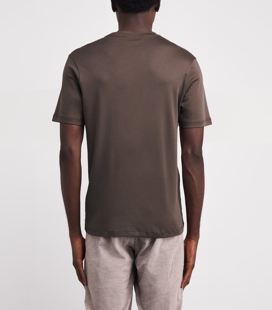 Supima Cotton Embroidered Fin T-Shirt 365 TORTORA MELANGE Image 4