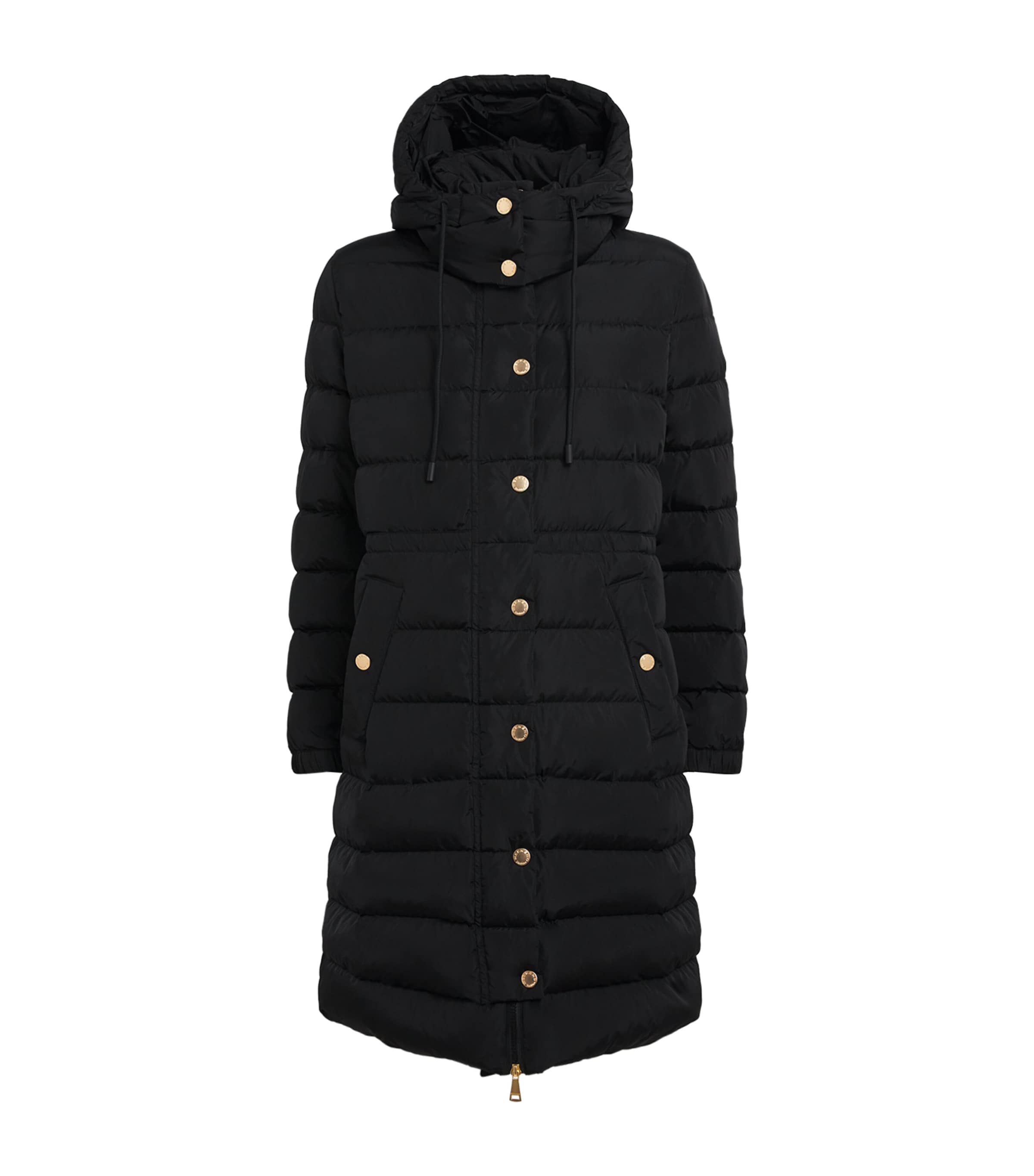Weekend Max Mara Down Quilted Longline Jacket In Black
