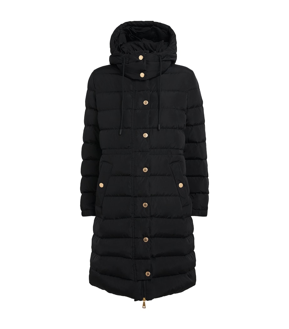 Down Quilted Longline Jacket BLACK Image 1