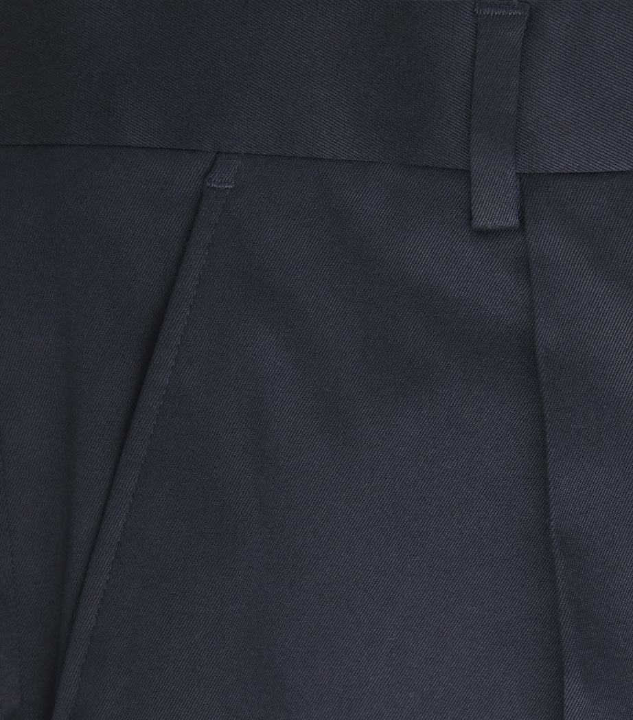 N.Peal Mens Stretch-Cotton Atrani Trousers Navy Image 6