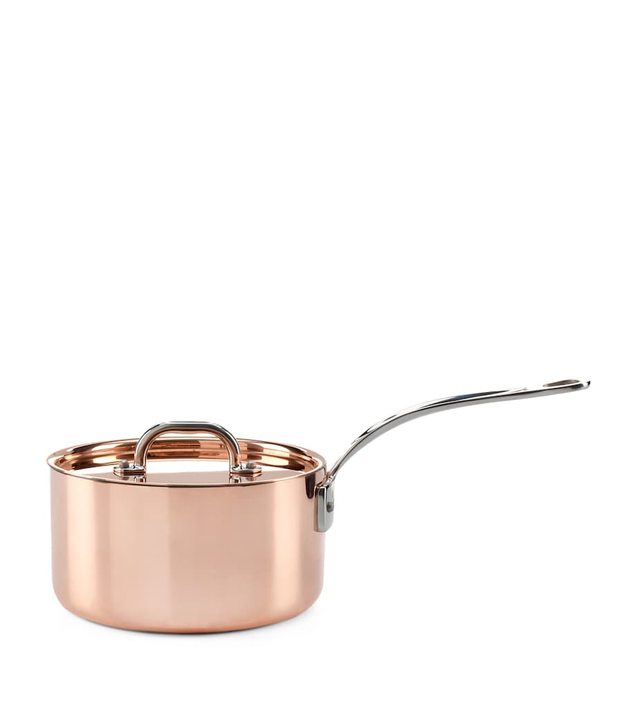 Copper Clad Saucepan with Lid (18cm) COPPER Image 1