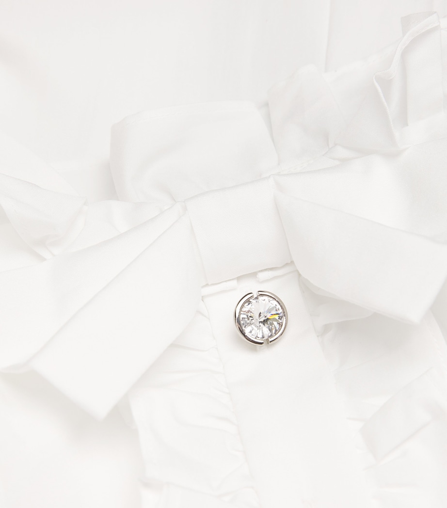 Cotton Poplin Pleated Midi Dress 0822 WHITE Image 5