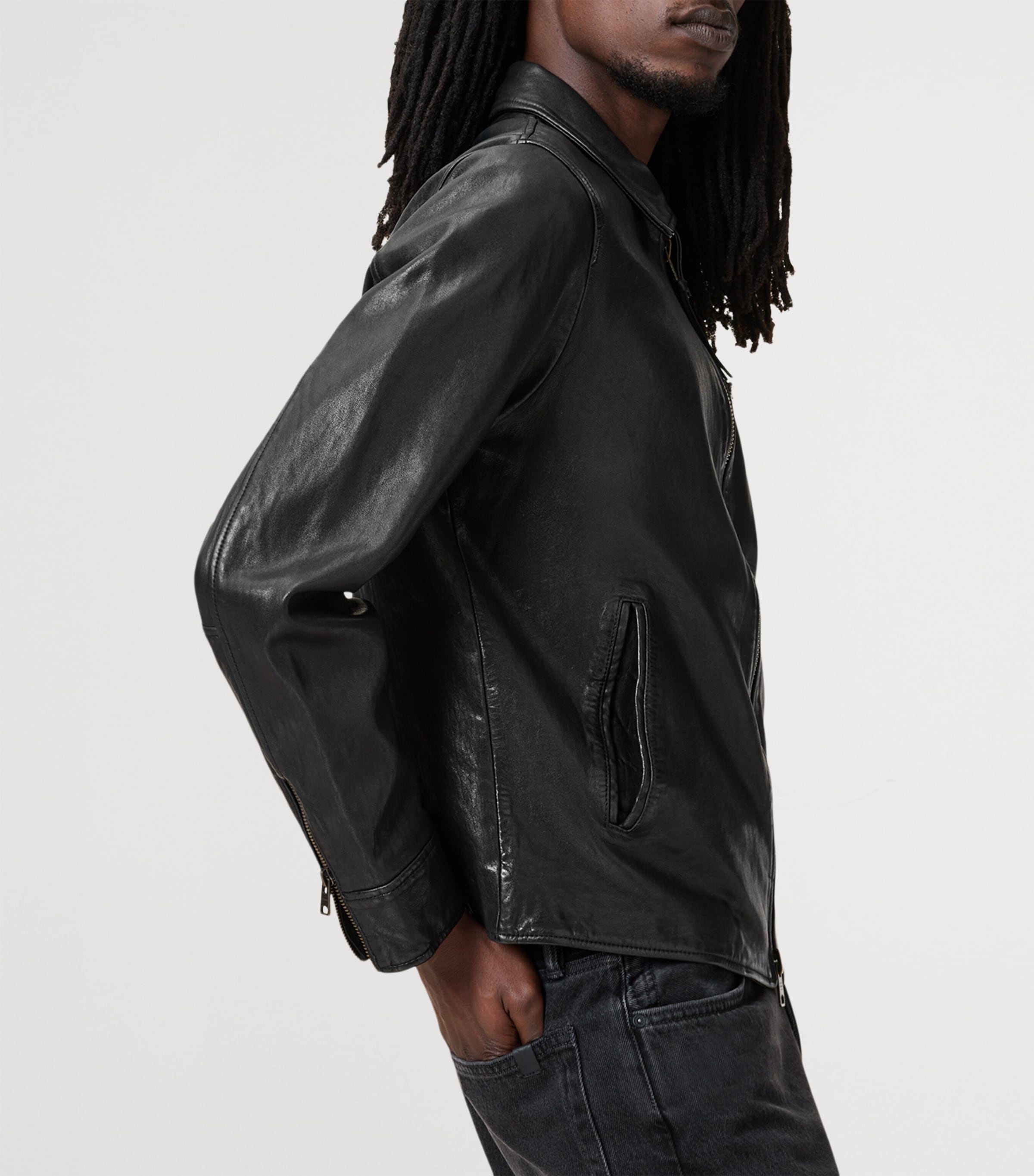 Leather Miller Jacket BLACK Image 4