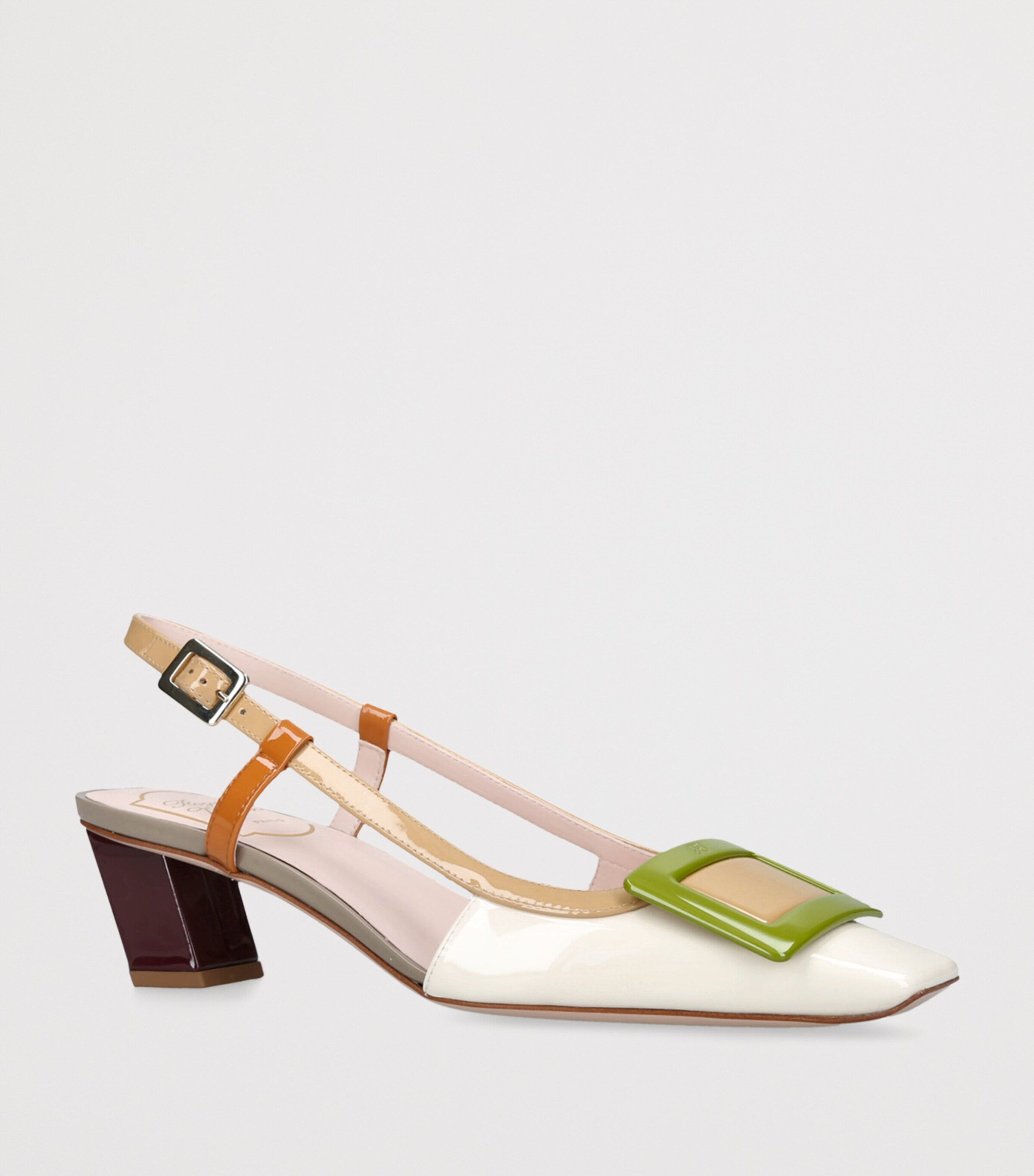 Belle Vivier Slingback Pumps 45 CREAM COMB Image 3