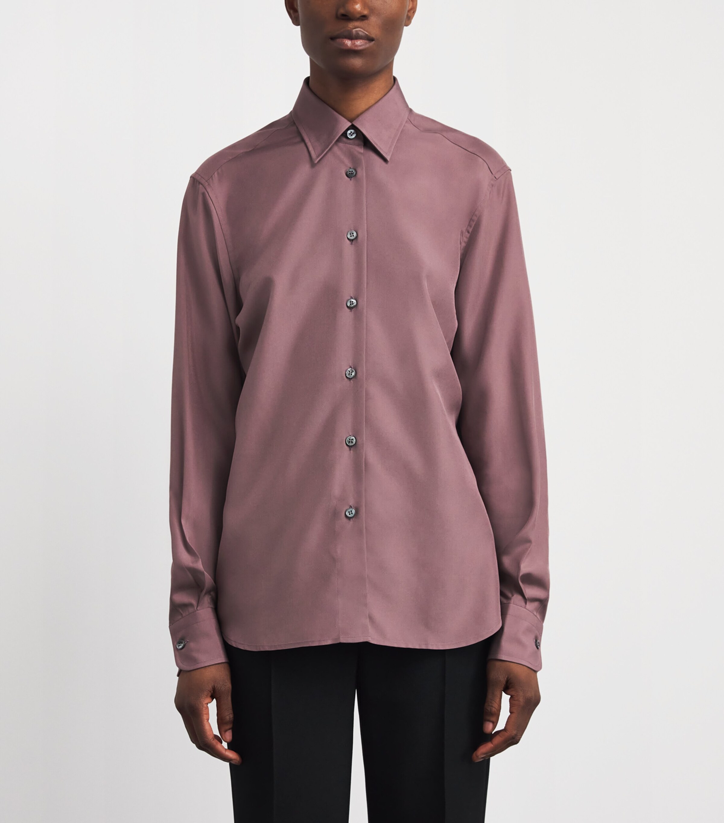 Brioni Womens Silk Button-Up Shirt Image 4
