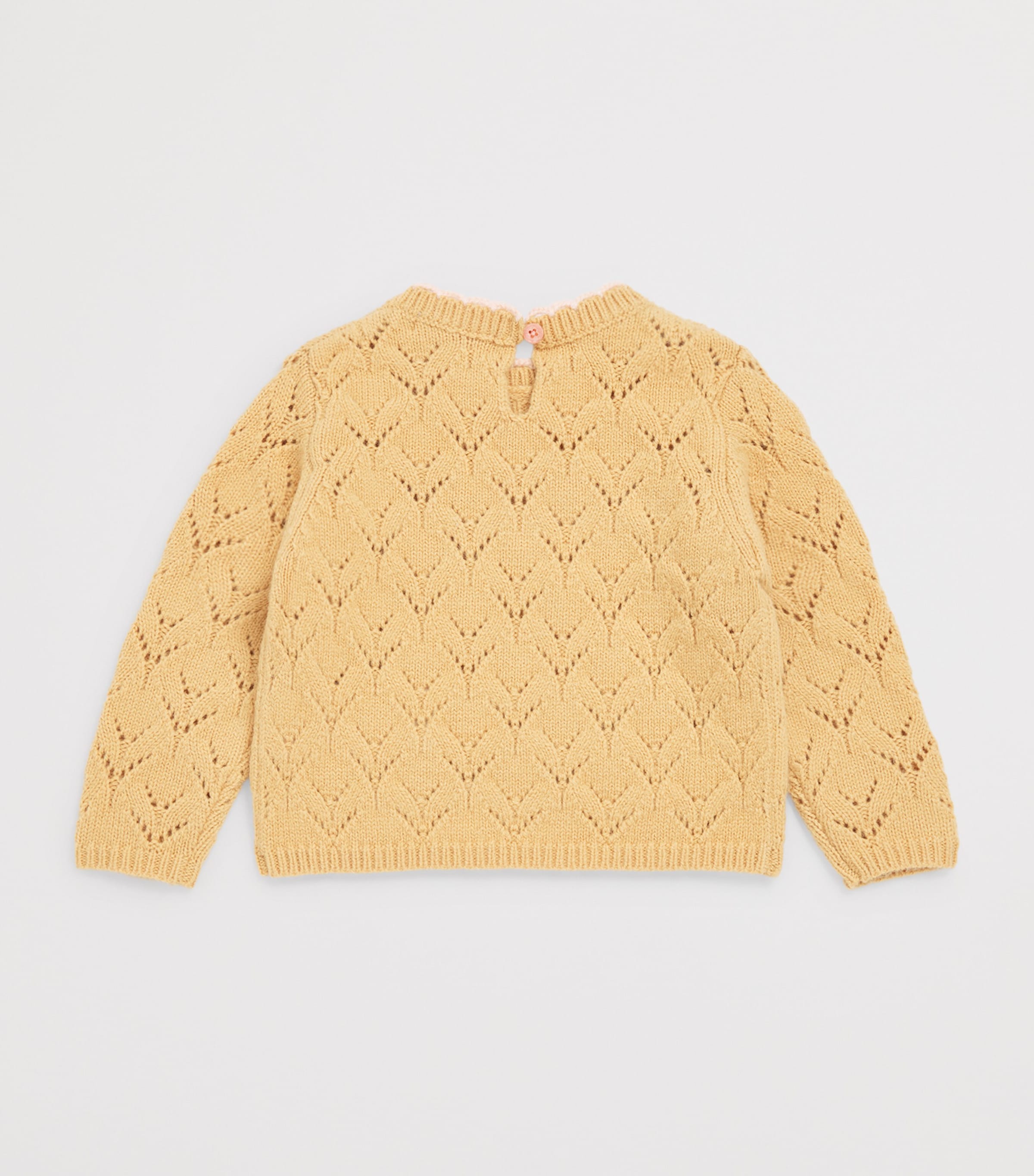 Louise Misha Jadeli Embroidered Sweater (3-24 Months) Honey Image 2