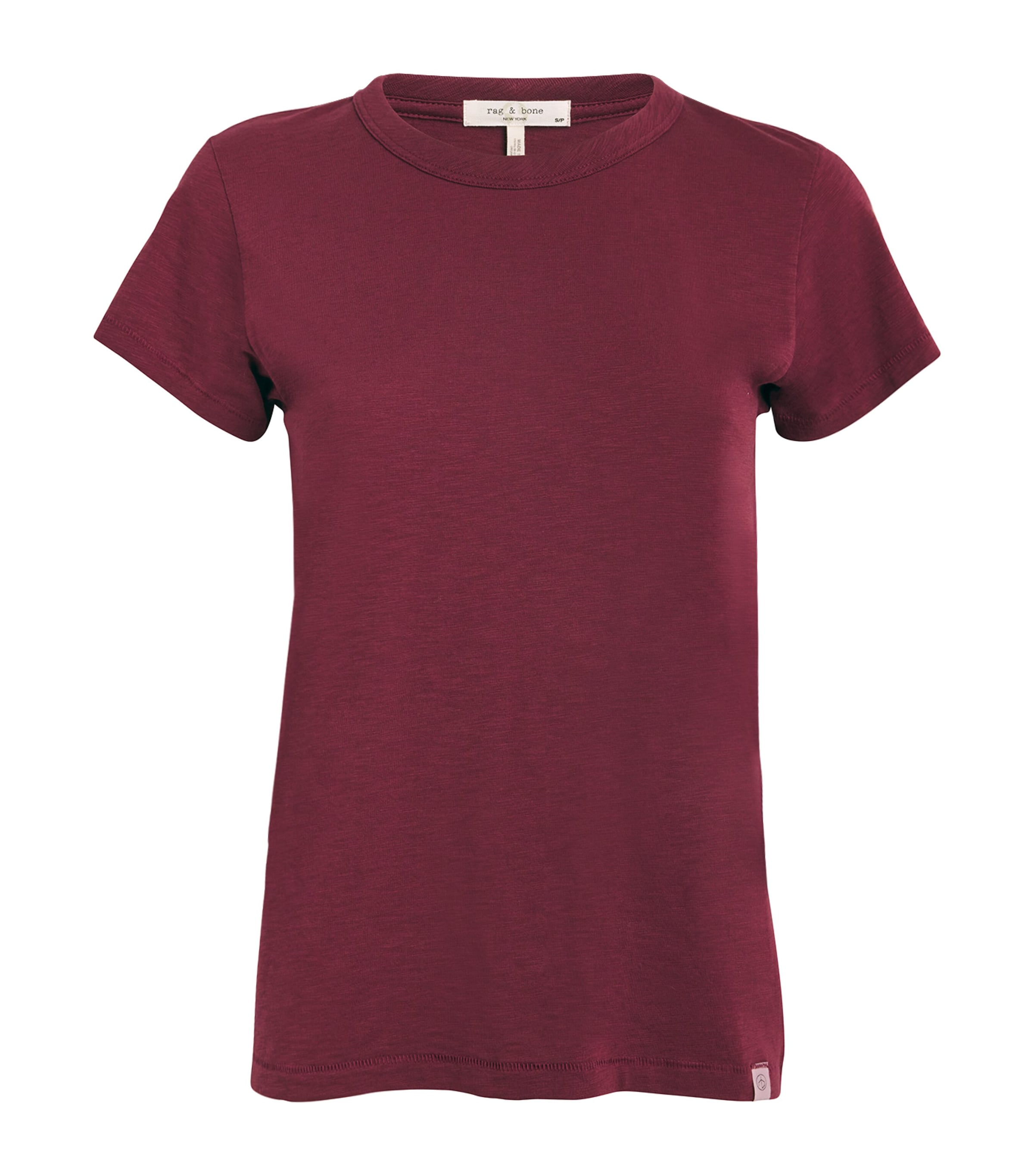 Shop Rag & Bone Pima Cotton The Slub T-shirt In Burgundy