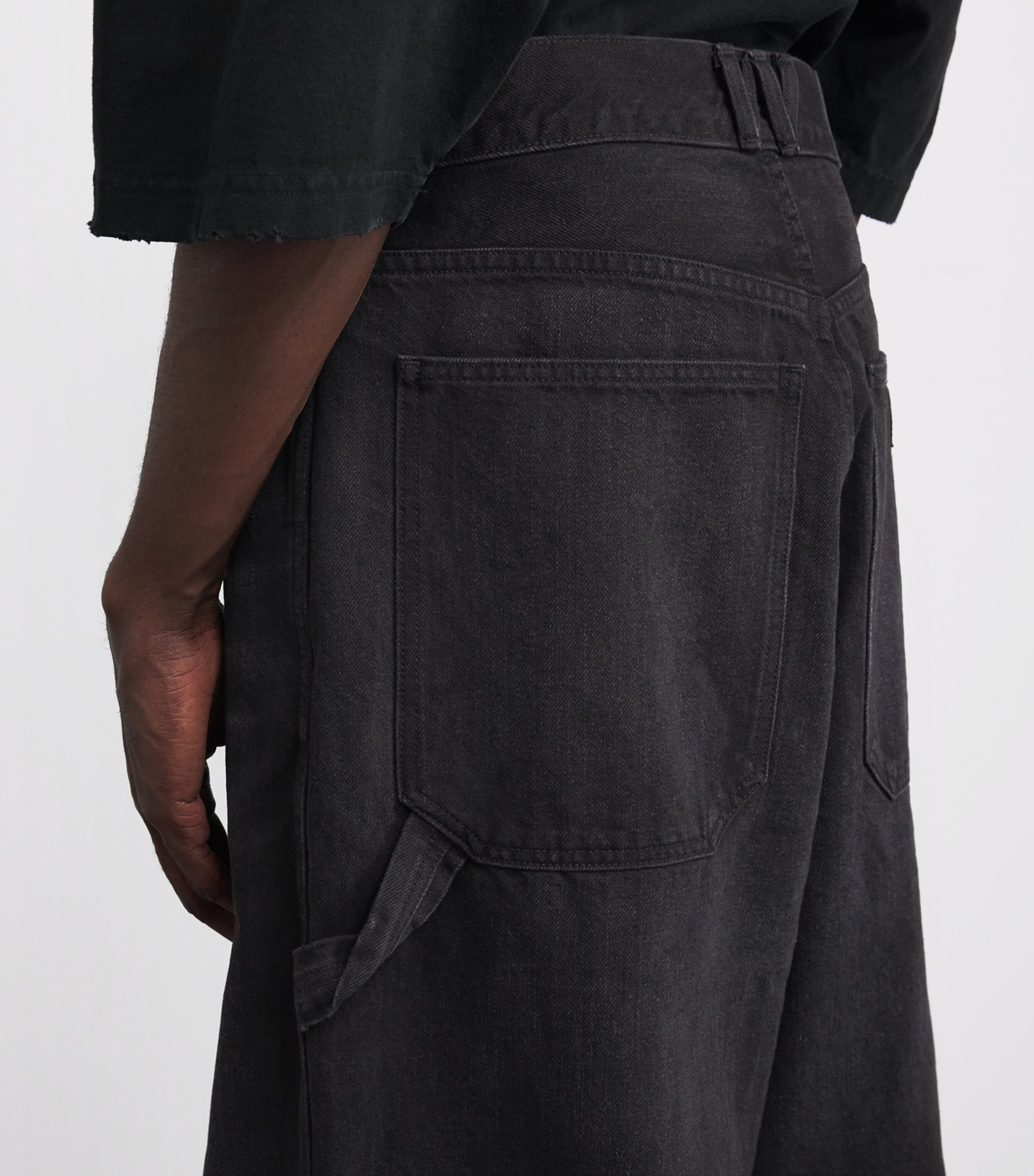 Willy Chavarria Mens XL Carpenter Jeans Black Denim Image 6