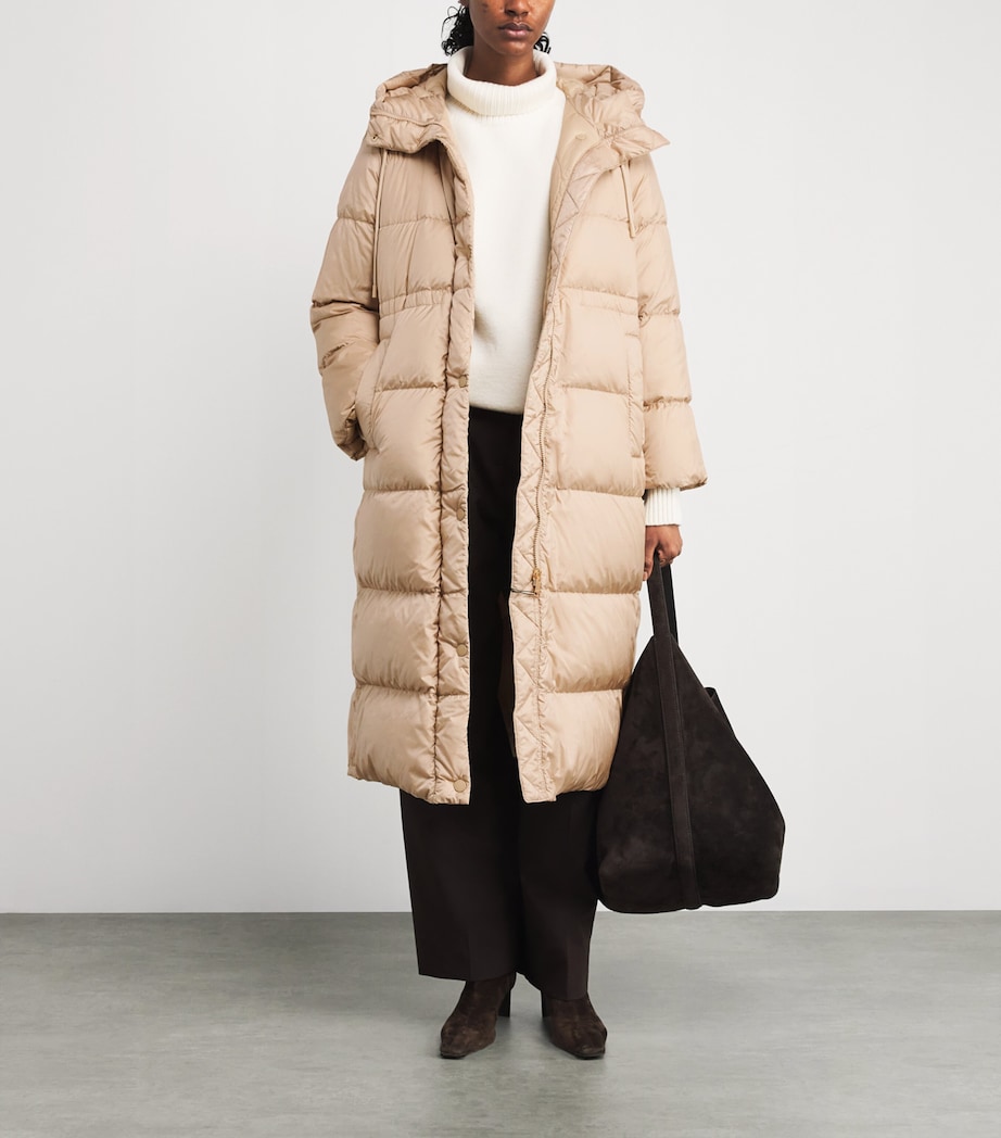 Down Water-Repellent Reversible Coat BEIGE Image 2