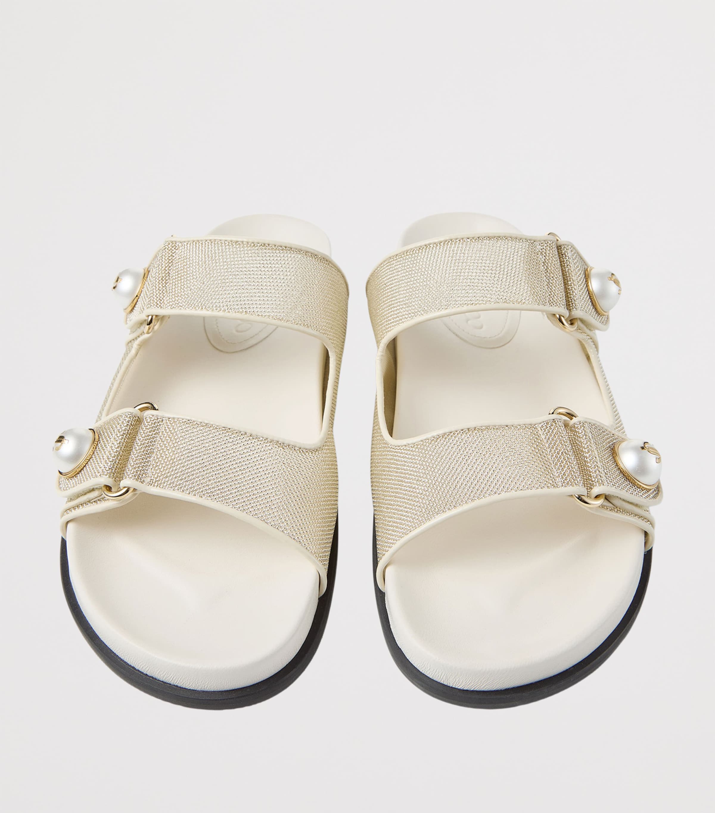 Jimmy Choo Fayence Mesh Sandals Champagne/latte Image 2