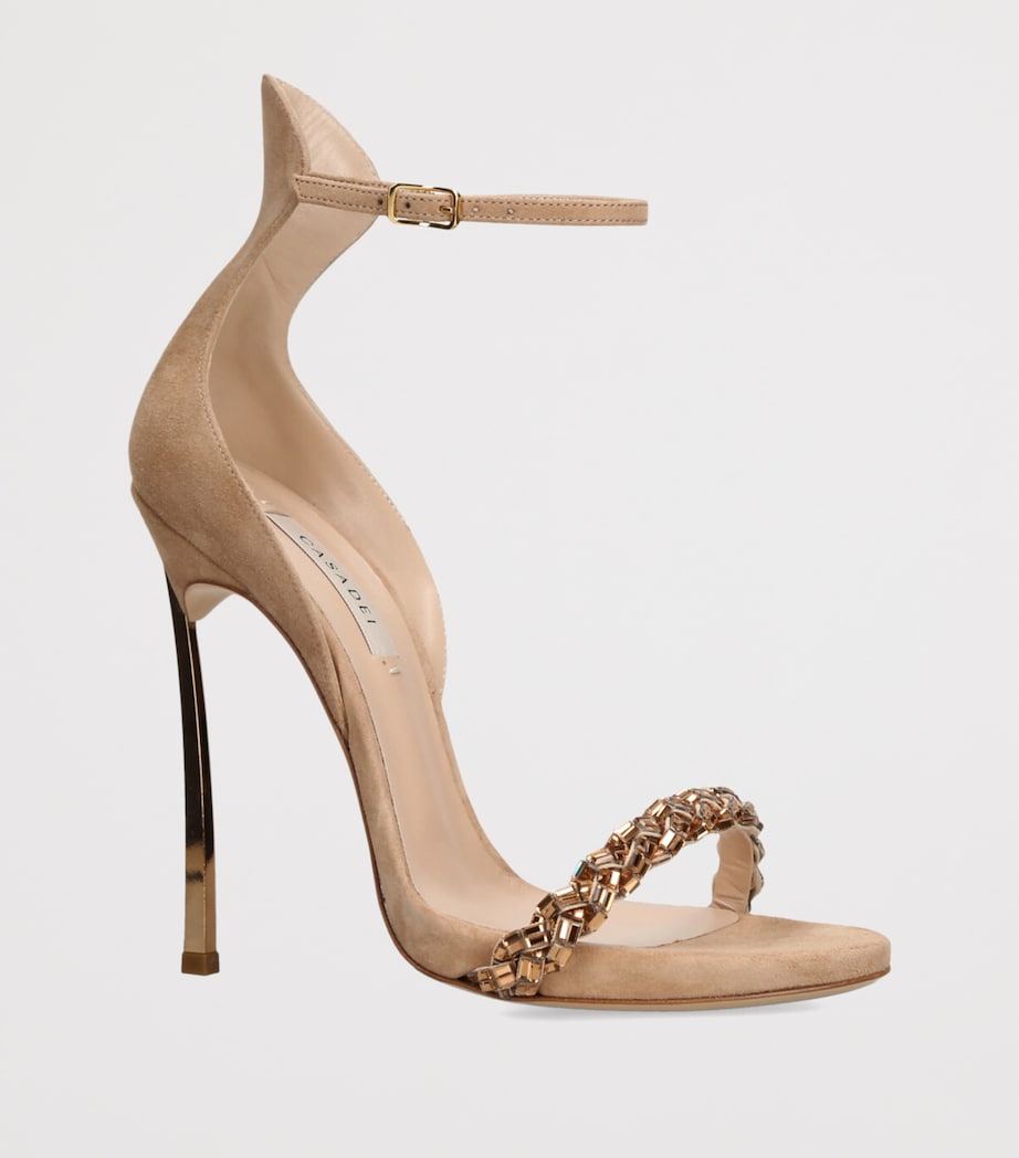 Suede Blade Starlink Strap Heeled Sandals 120 BRONZE Image 3